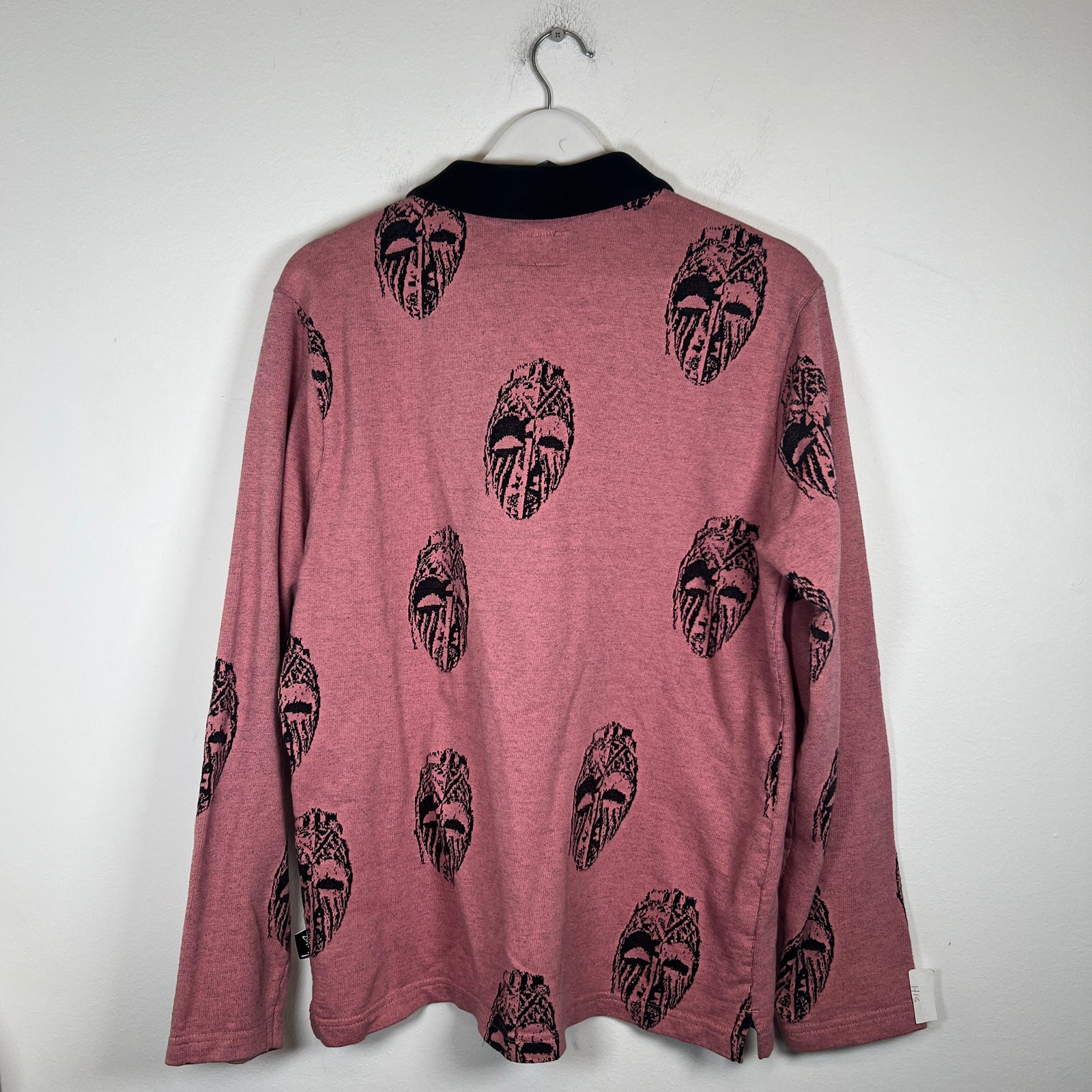 Stussy Pink Mask Longsleeve Polo Size M