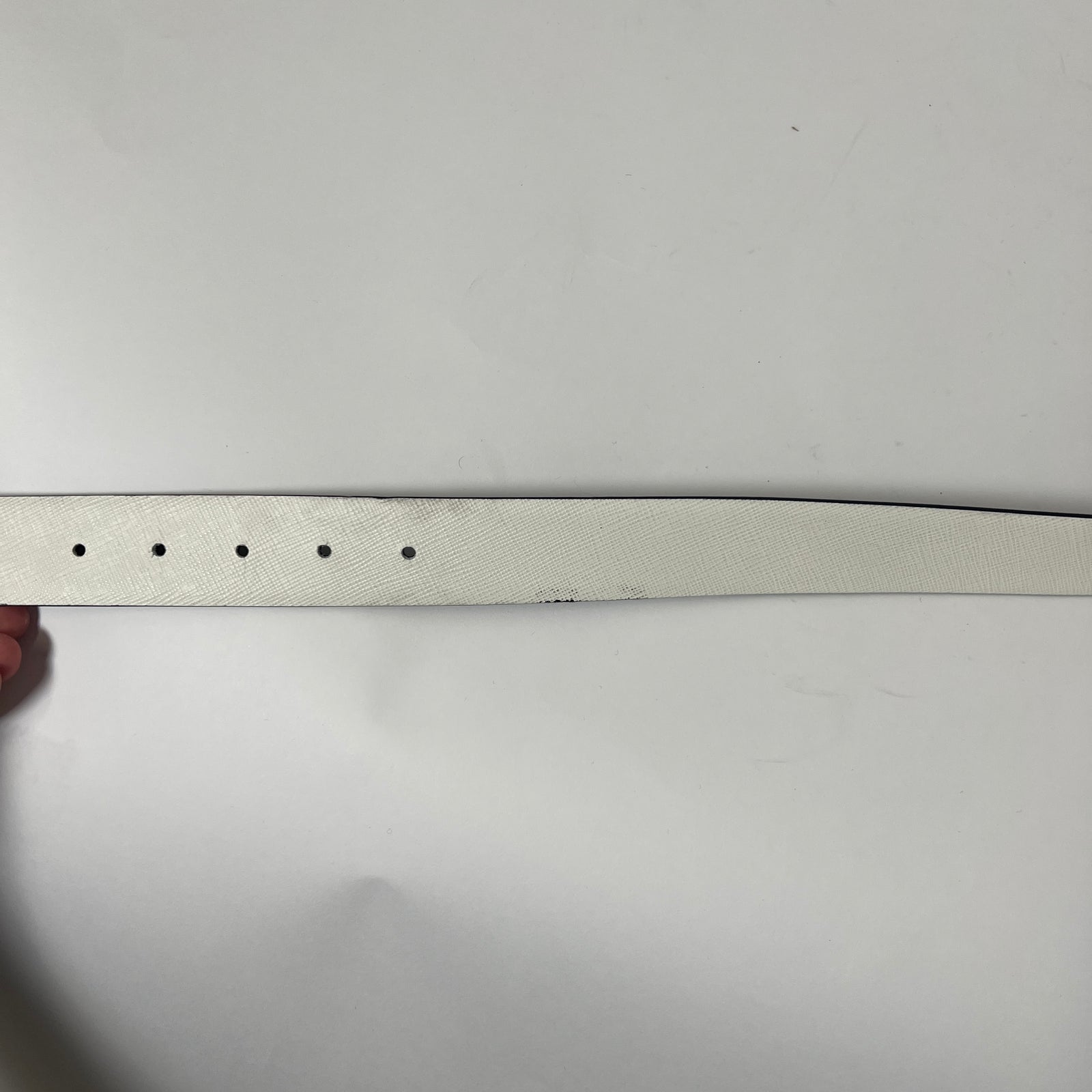 Prada White Saffiano Belt