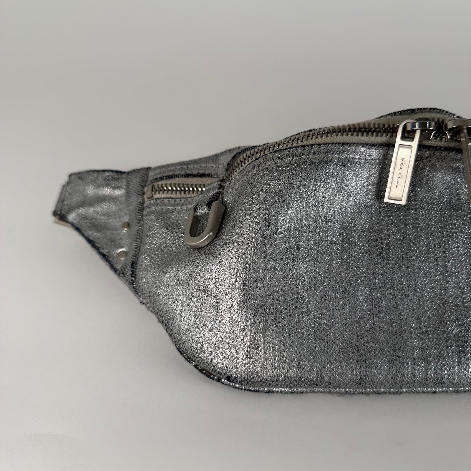 Rick Owens Waxed Metallic Belt Bag