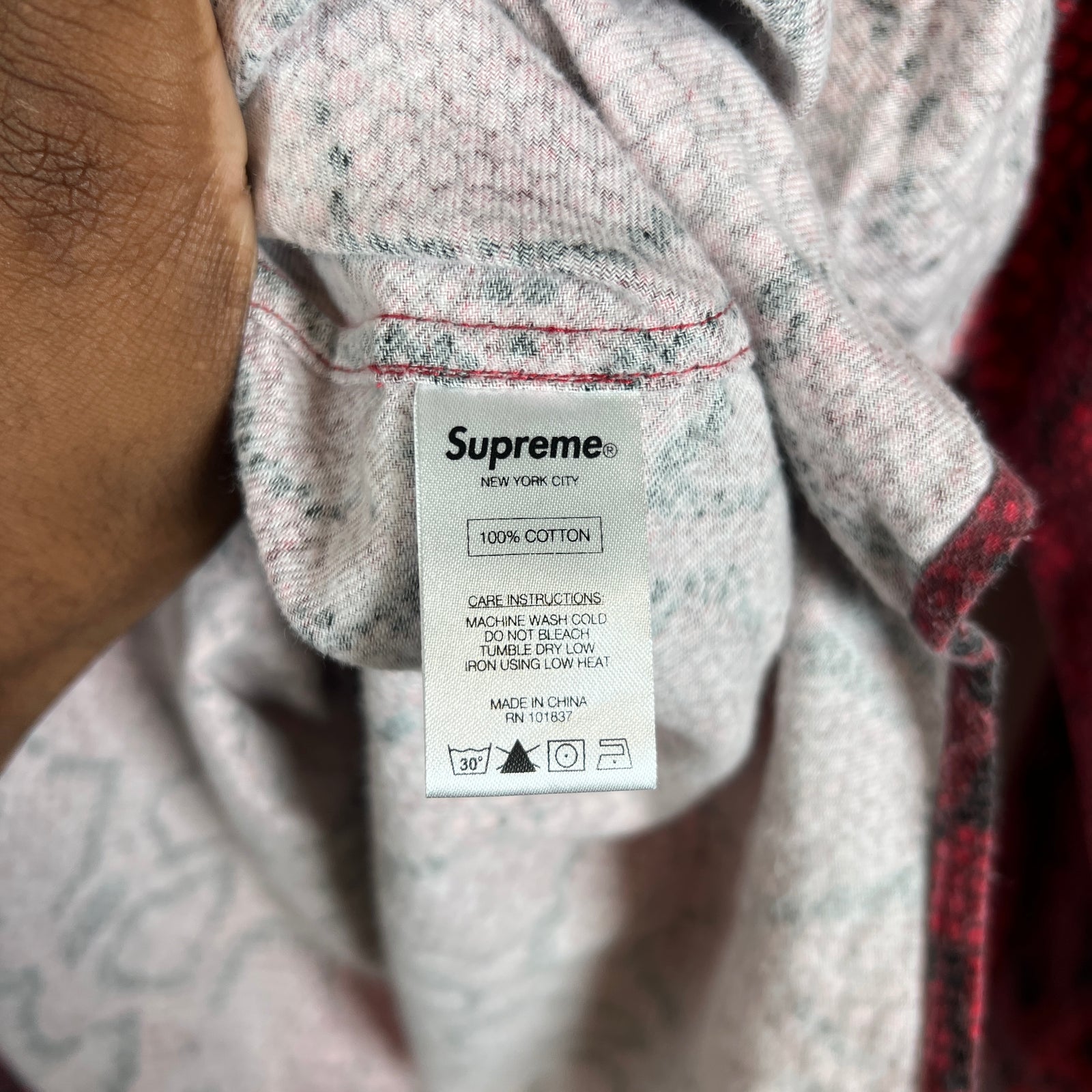 Supreme Red Python Flannel Size L