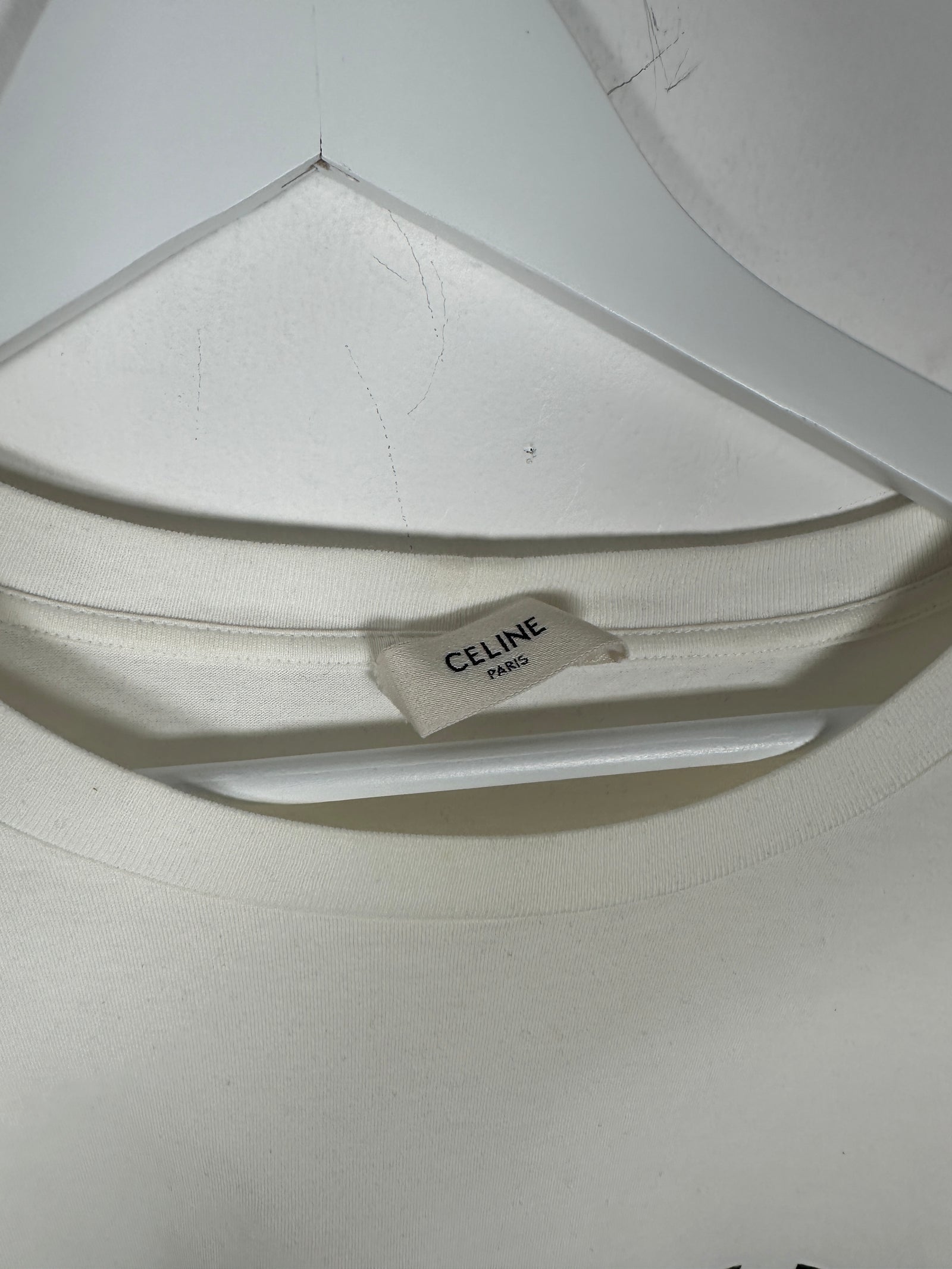 Celine White Logo T-Shirt Size M