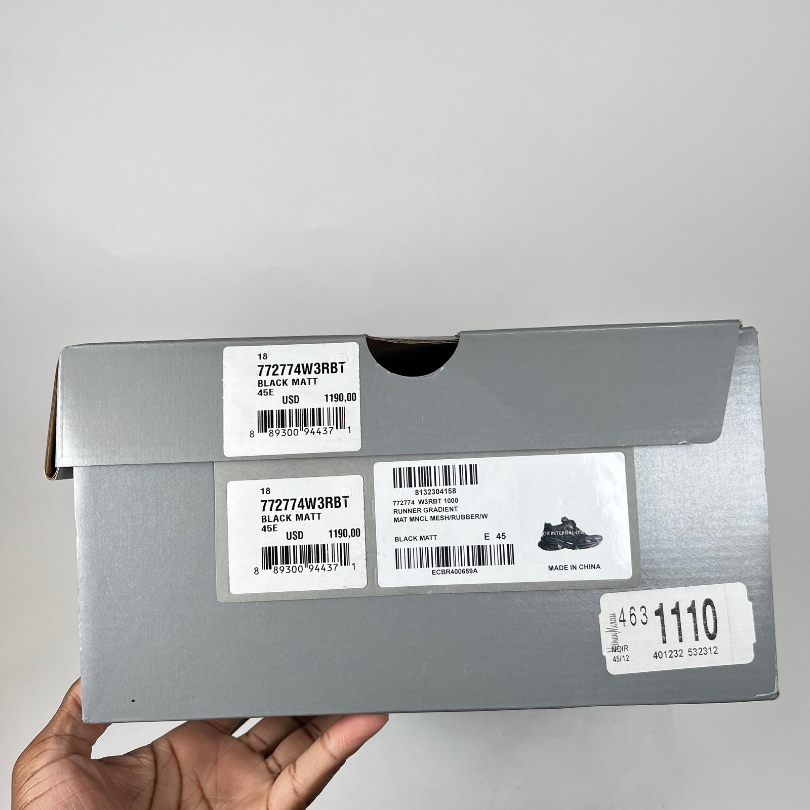 Balenciaga Triple Black Matte Runners Size 45