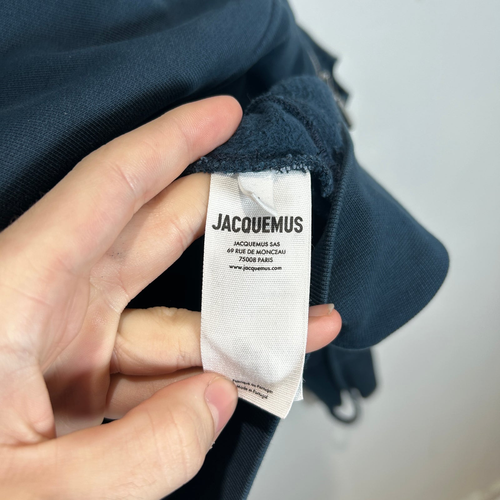 Jacquemus Navy Seam Hoodie Size L