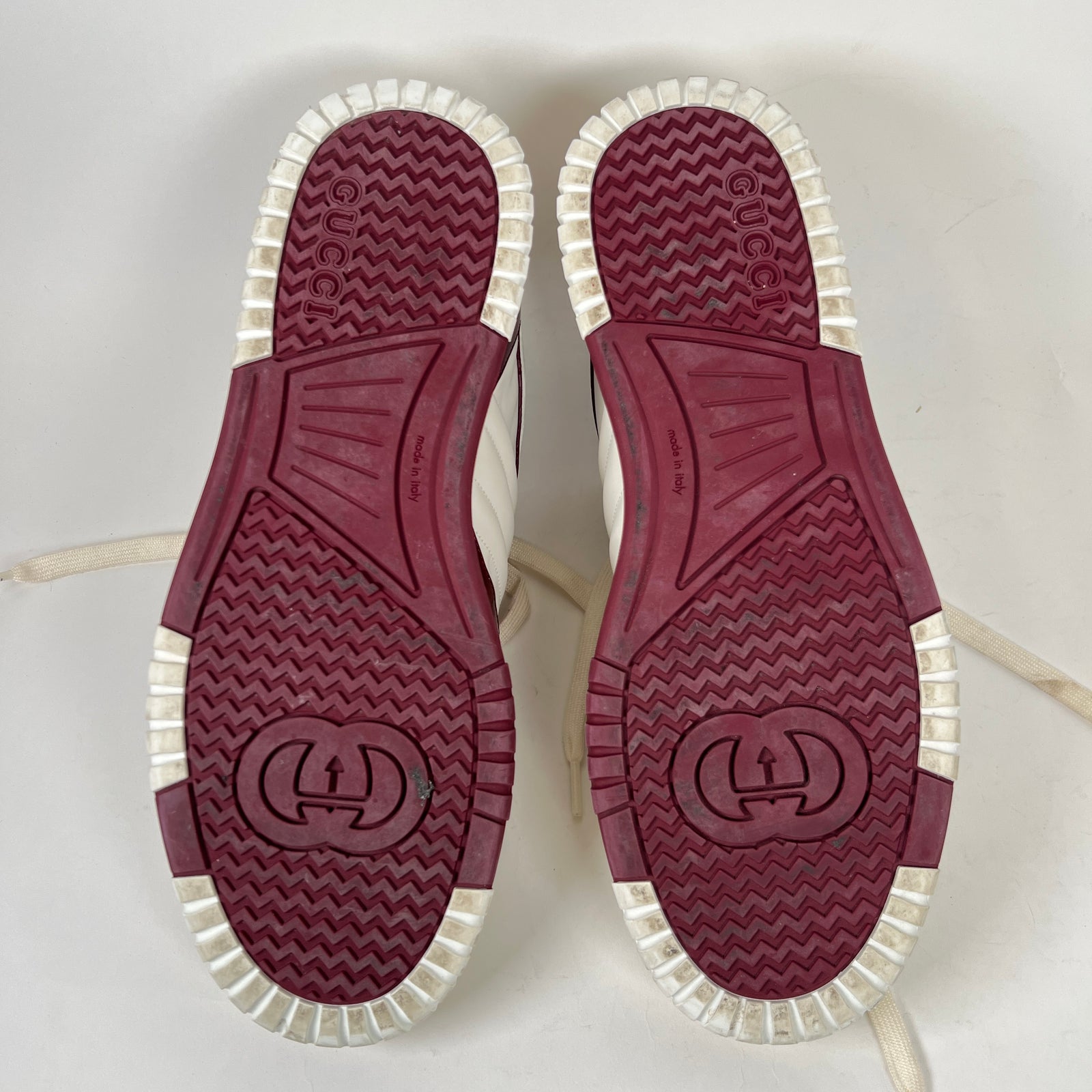 Gucci White/Maroon Re-Web Sneaker Size GG 11