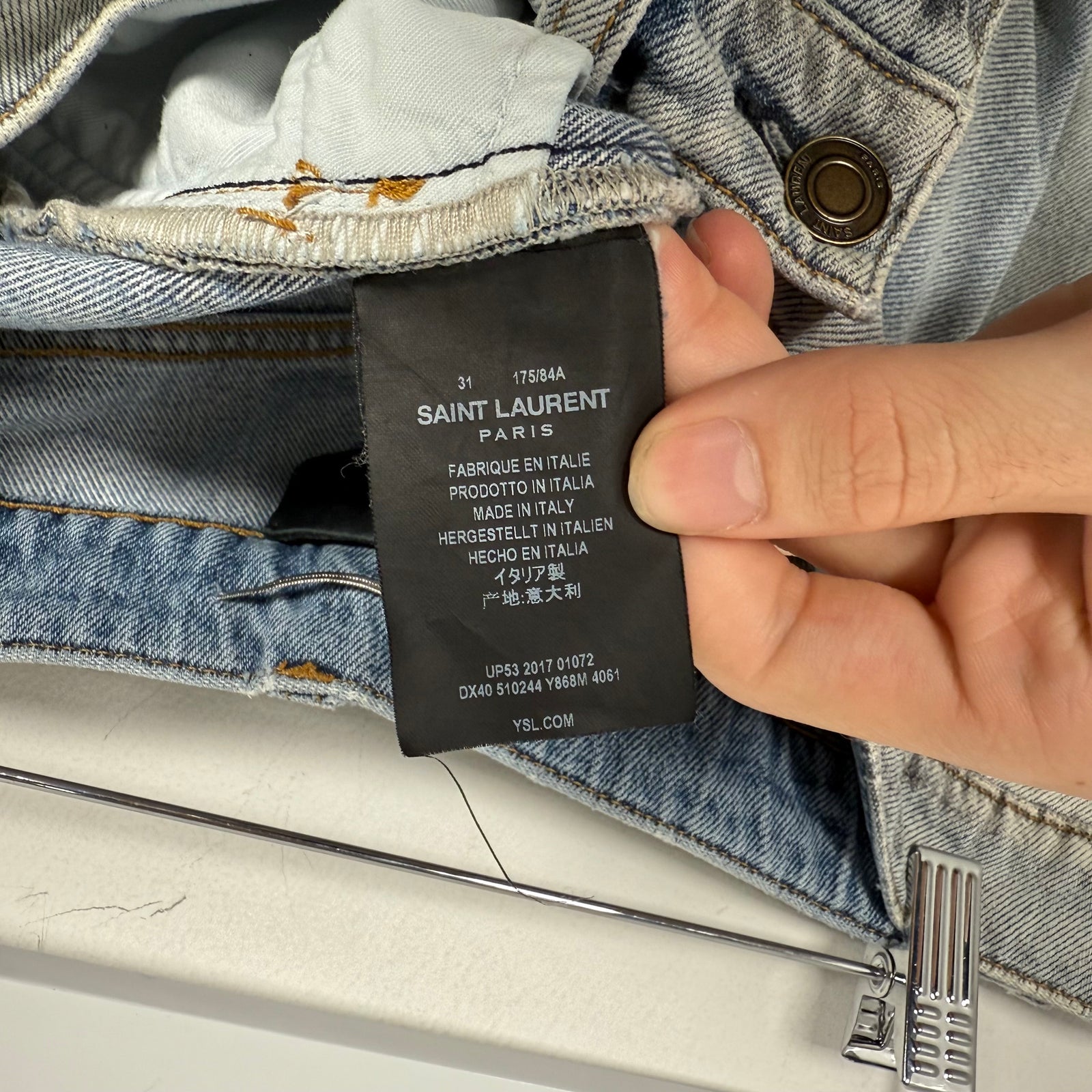 Saint Laurent Lightwash Skinny Jeans Size 31