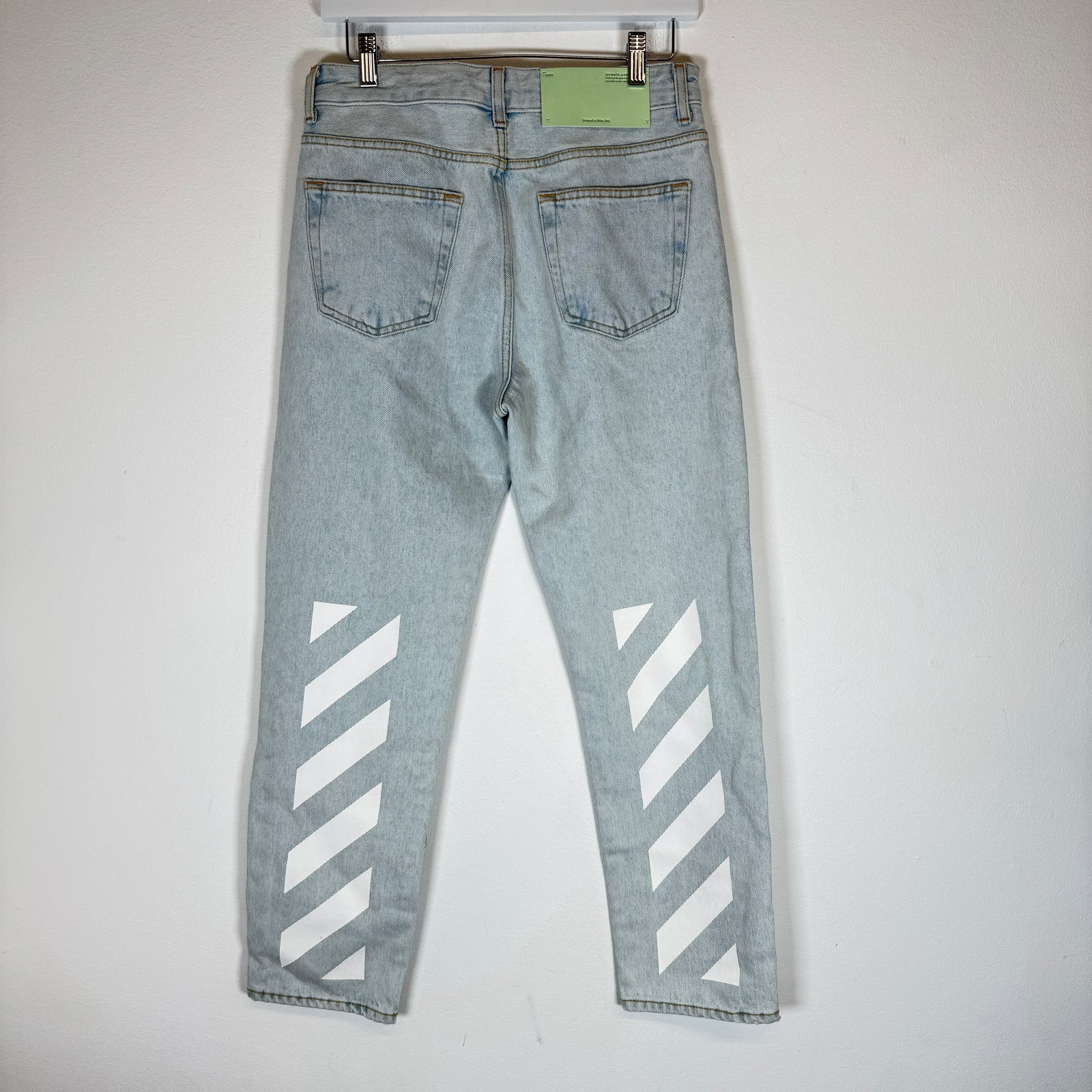 Off-White Bleach Blue Diag Slim Jeans Size 27