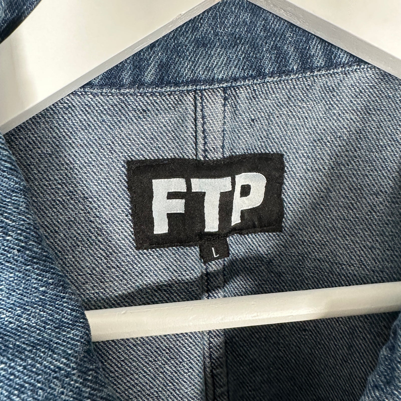 FTP Zip-Up Denim Chore Jacket Size L