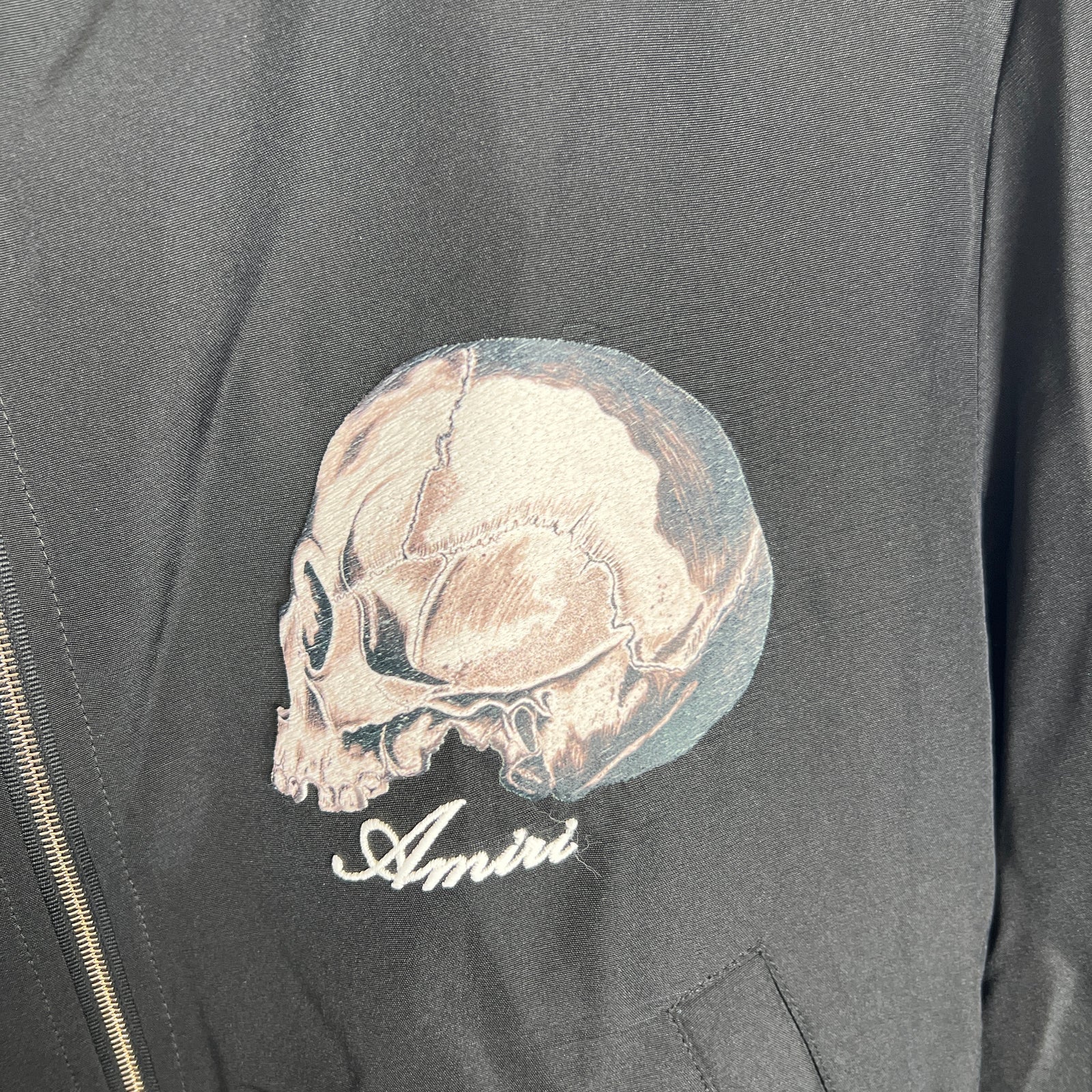 Amiri x Wes Lang Black Dual Skull Bomber Jacket Size M