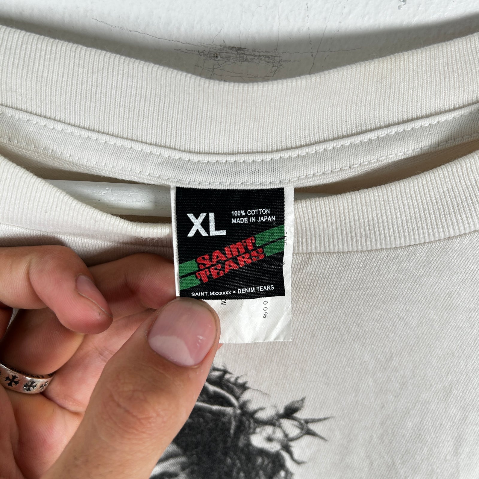 Saint Michael x Denim Tears White 'Jesus' Graphic T-Shirt Size XL