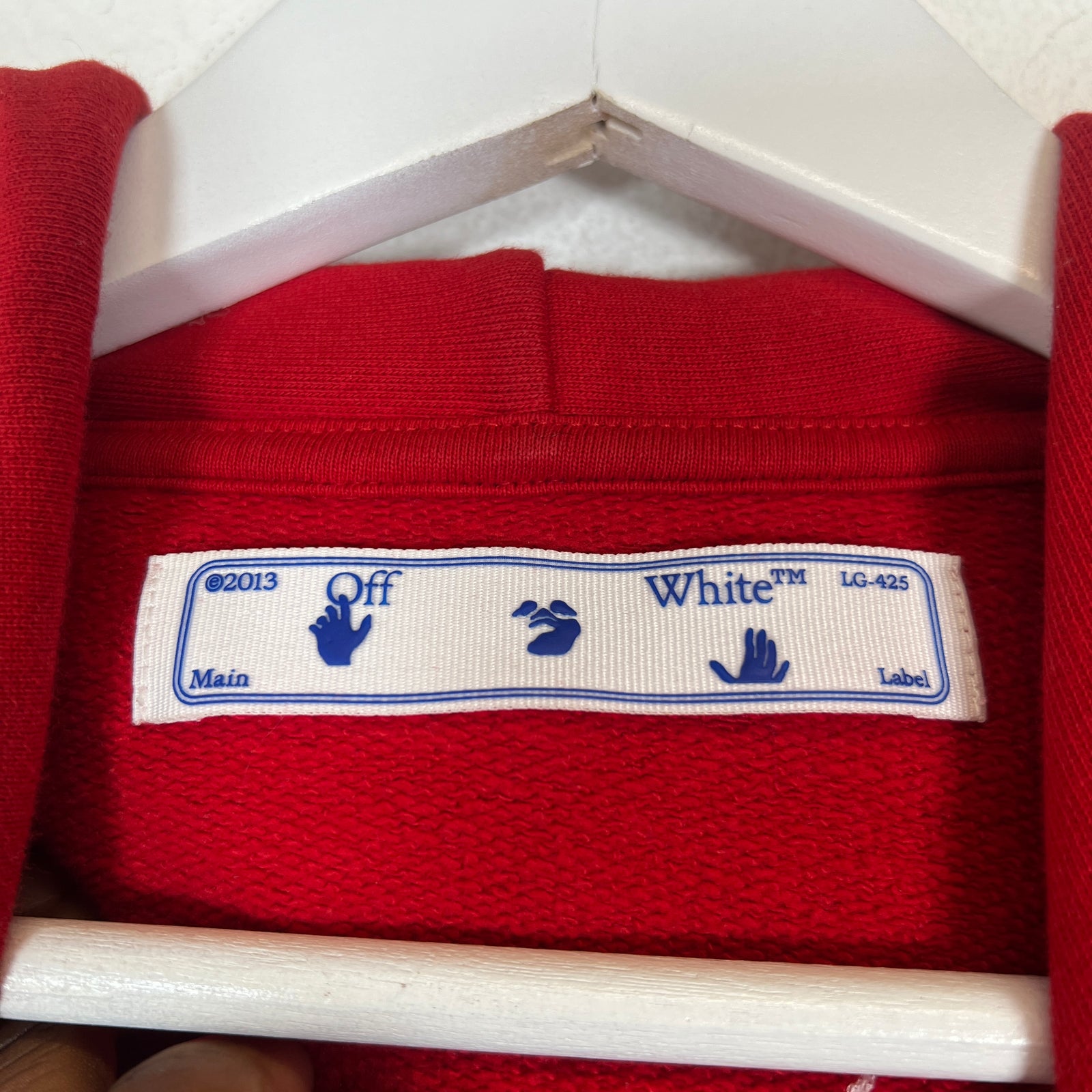 Off-White Red Cut Out Arrows Hoodie Size S