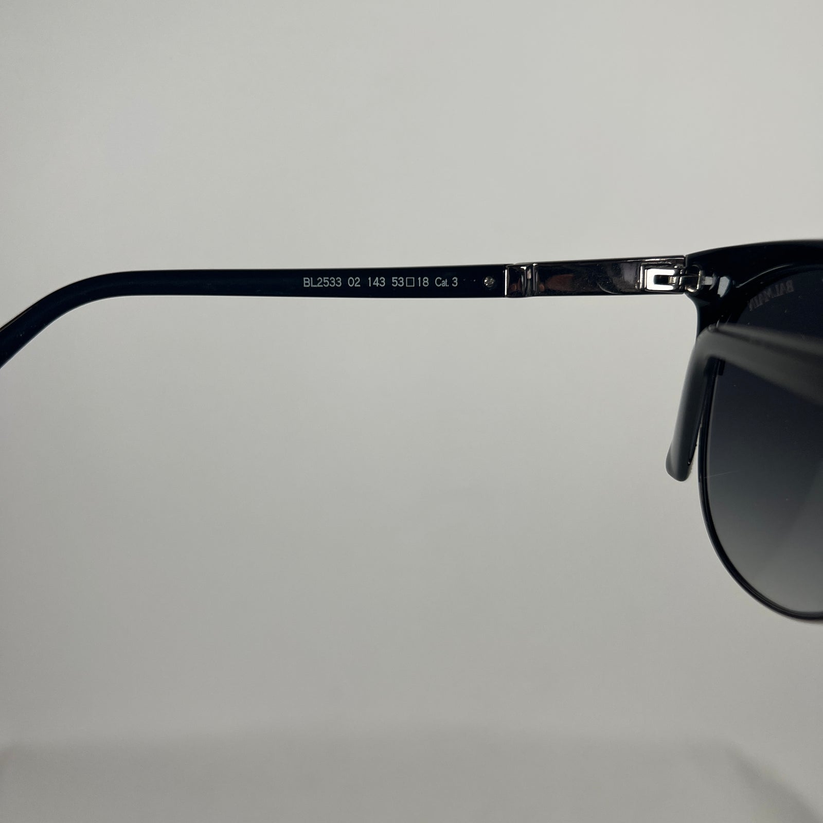 Balmain BL2533 Round Black Brow Bar Sunglasses