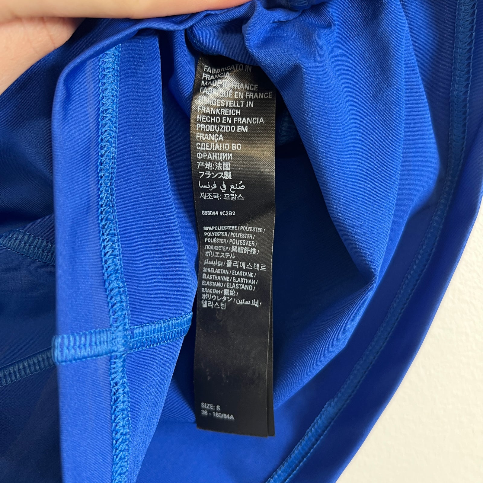Balenciaga Blue Cropped LS Top Sz S