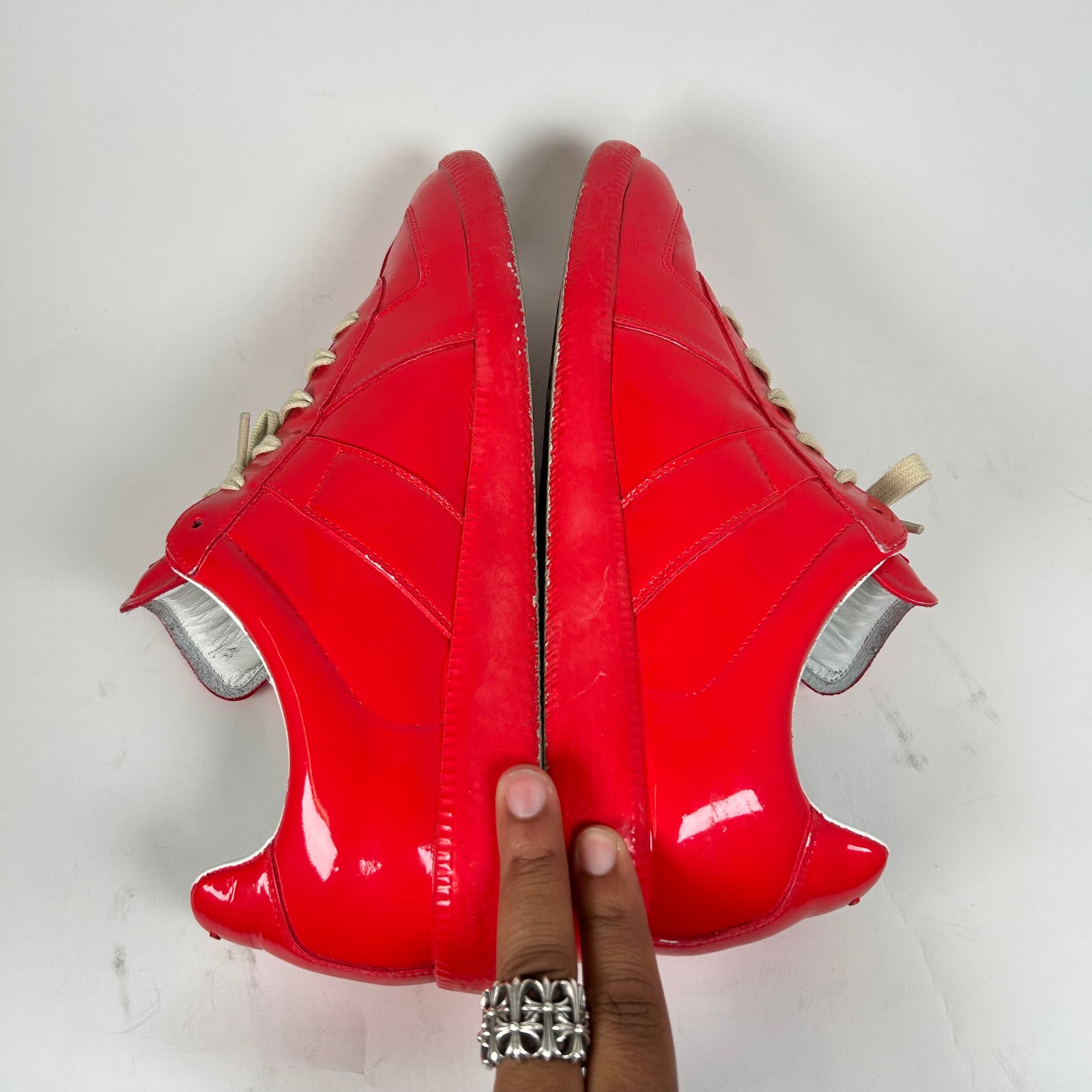 Maison Margiela Red Patent Leather Gats Size 45