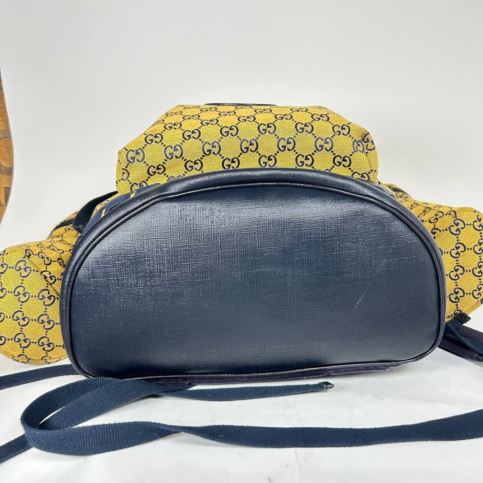 Gucci Yellow Fabric Maxi Monogram Utility GG Backpack