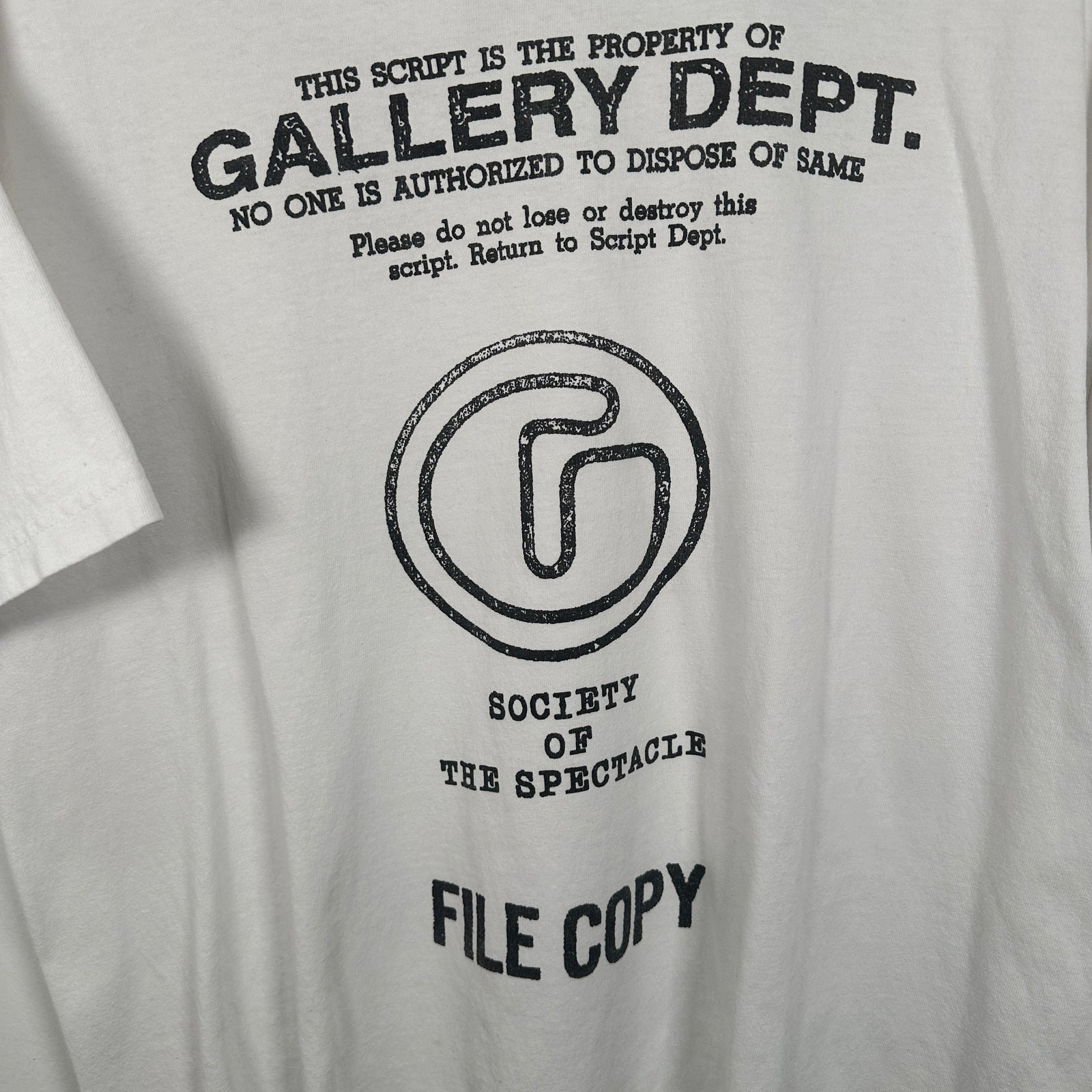 Gallery Dept. Script 'File Copy' Graphic T-Shirt Size L