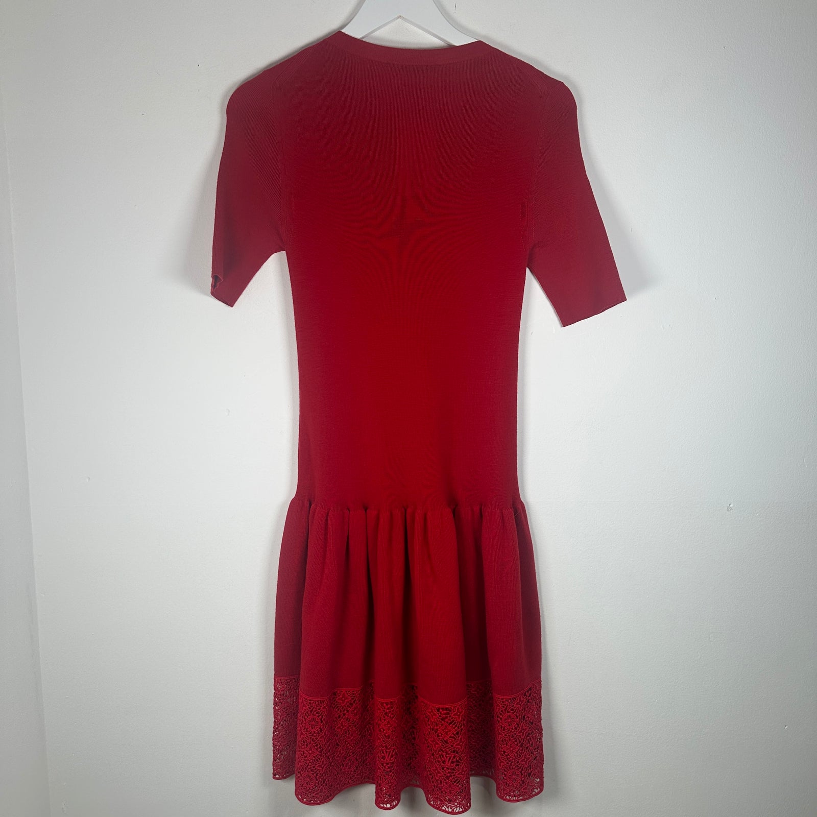 Louis Vuitton Red Wool Logo Dress Size 4