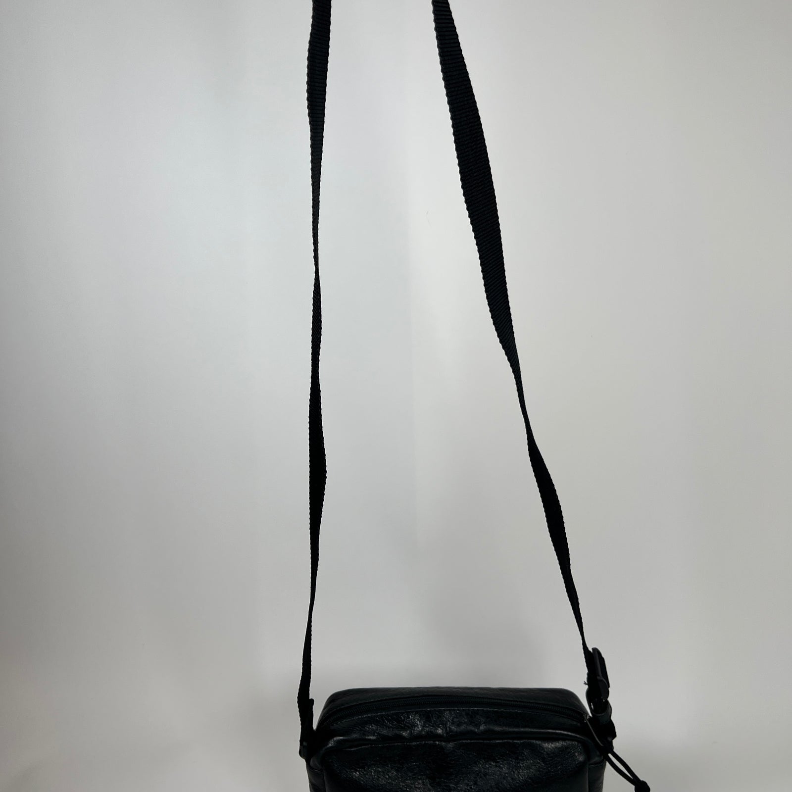 Balenciaga Black Leather Small Logo Crossbody Bag