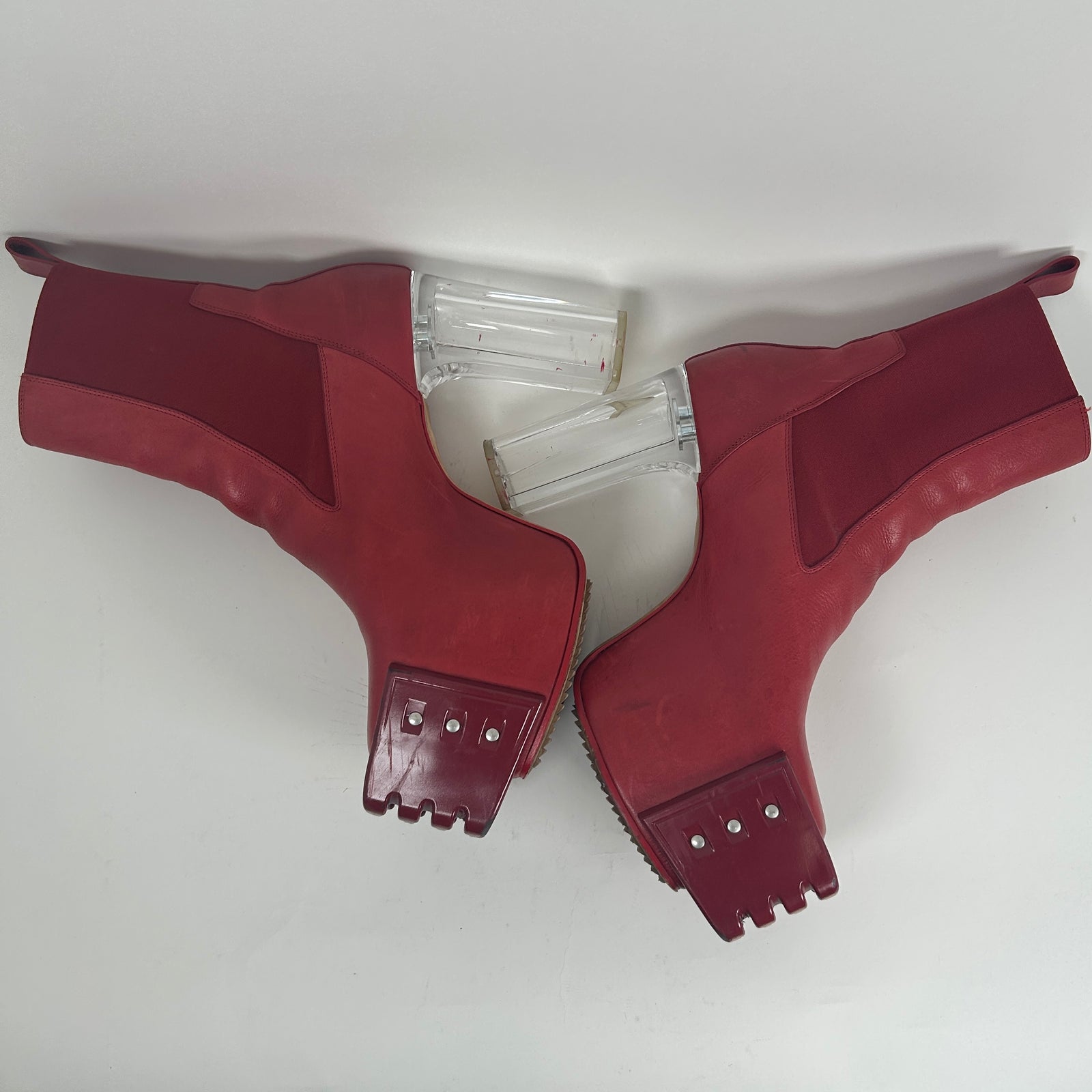 Rick Owens Kiss Heels Red Leather Size 44