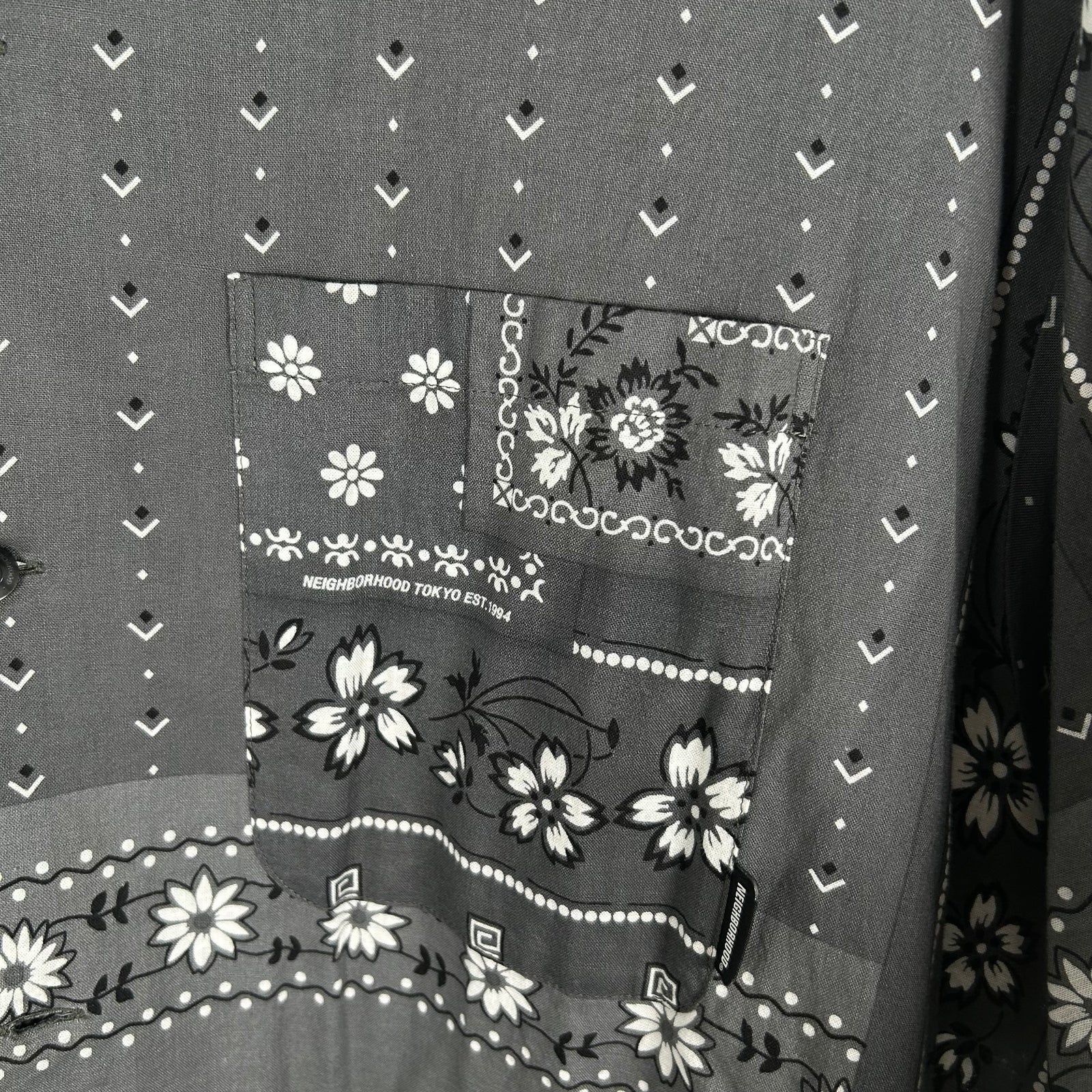 Neighborhood Grey Bandana Button-Up Shirt Size L
