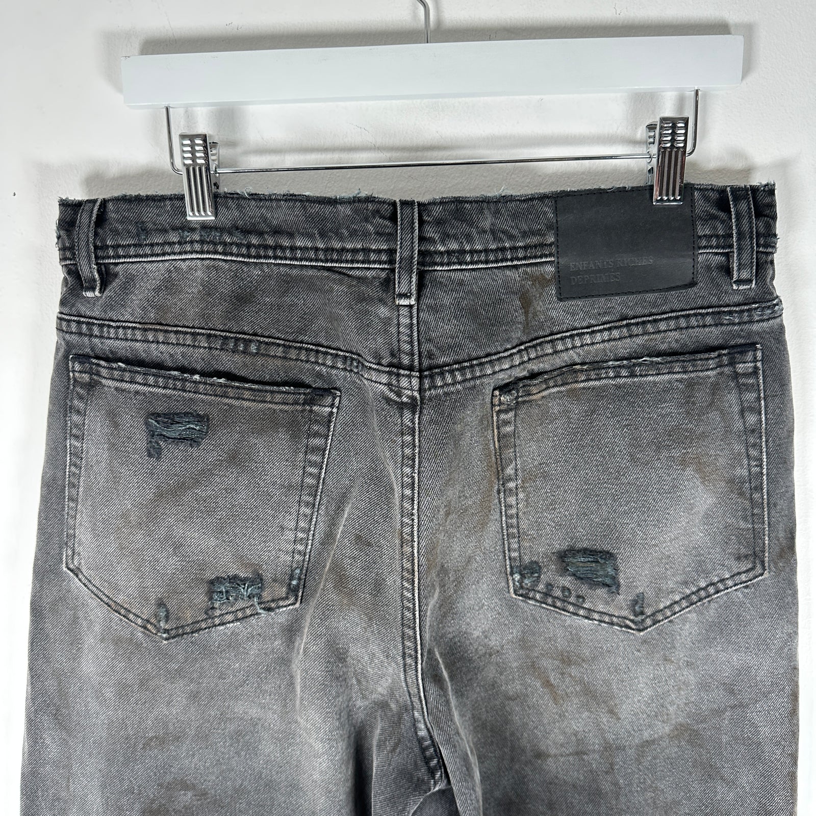 Enfants Riches Deprimes Corpse Pose Gray Mudwash Distressed Baggy Jeans Size 32