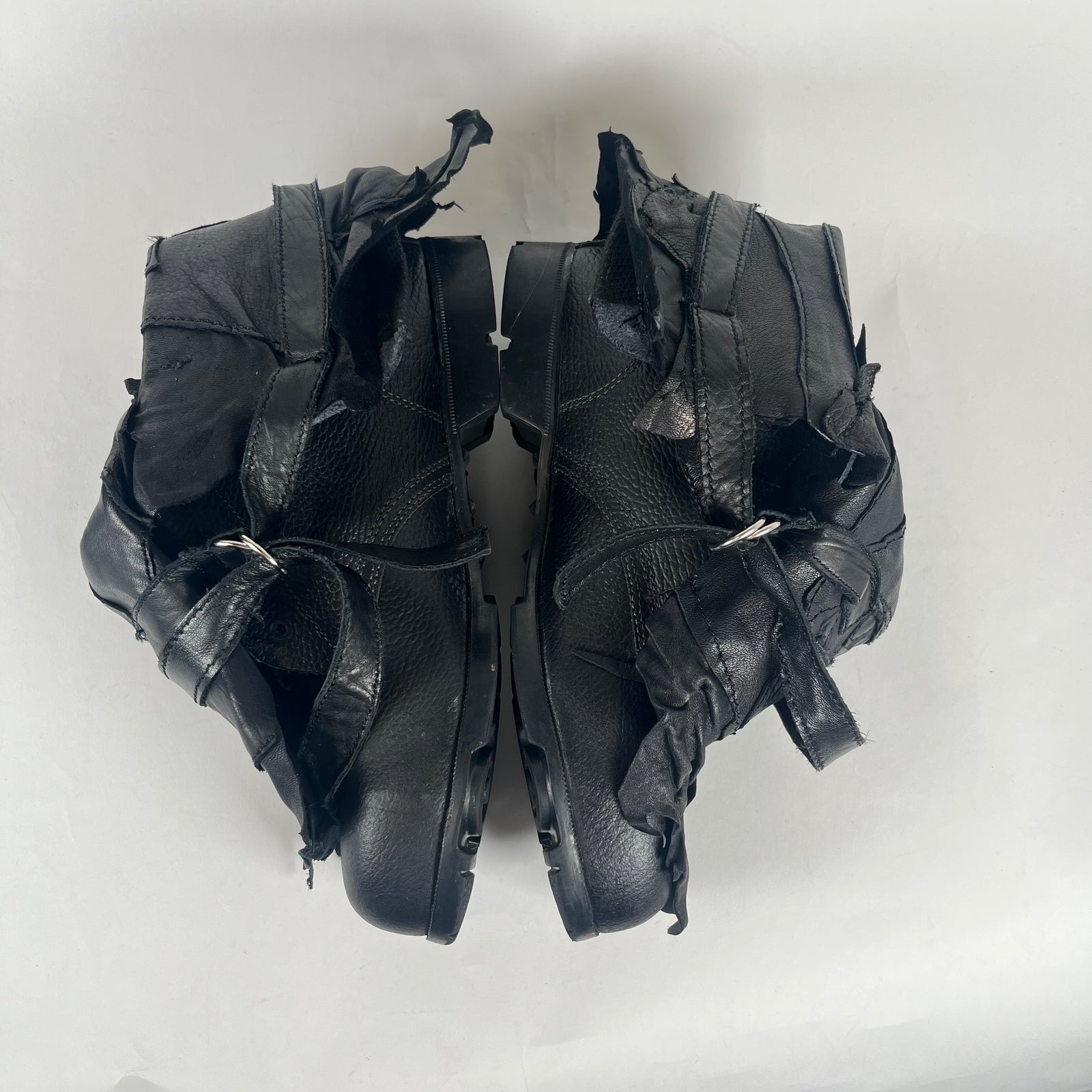 Yasuyuki Ishii S/S10 Foldable Leather Patchwork Boots Size 10