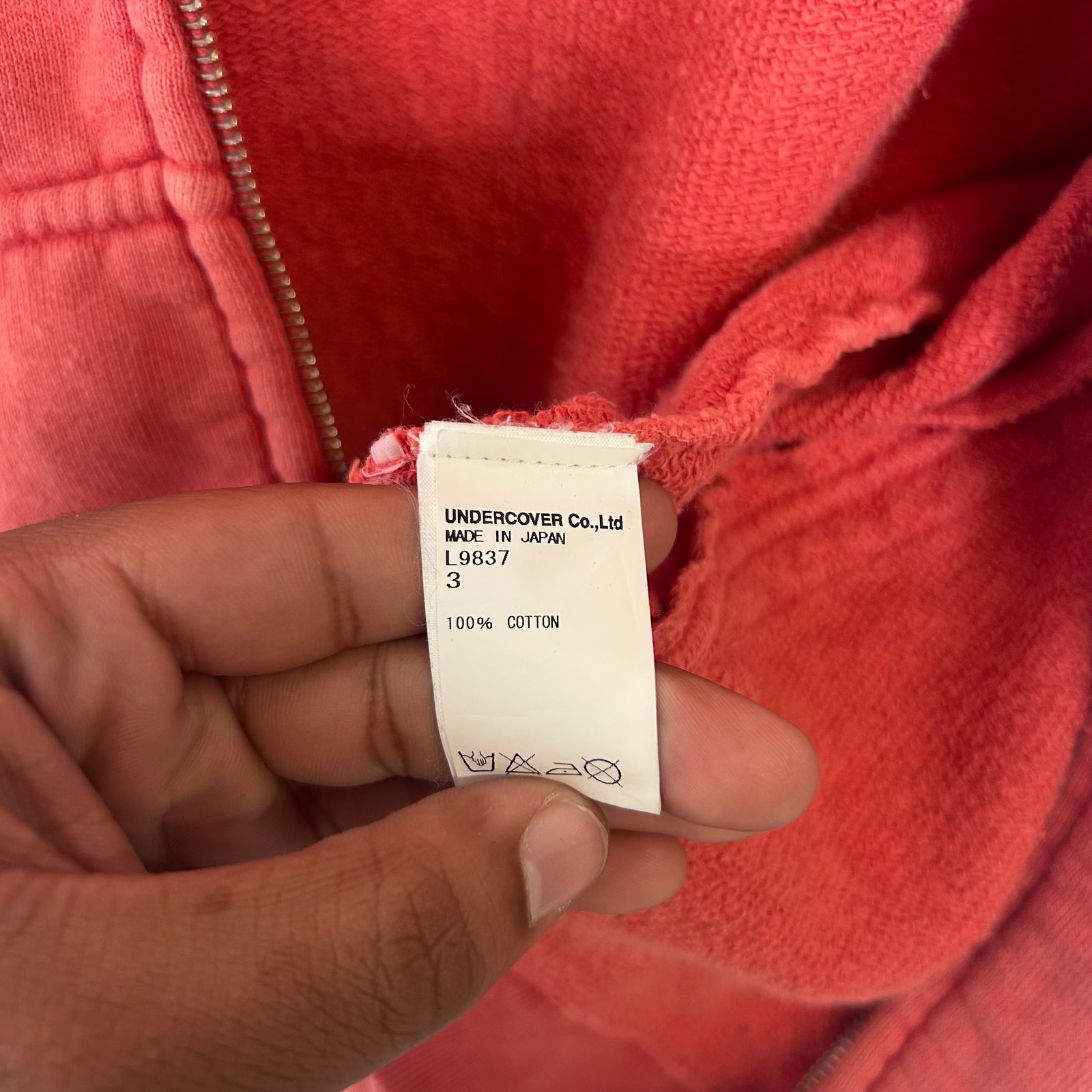 Undercover Red Scab Zip Up Hoodie Size M