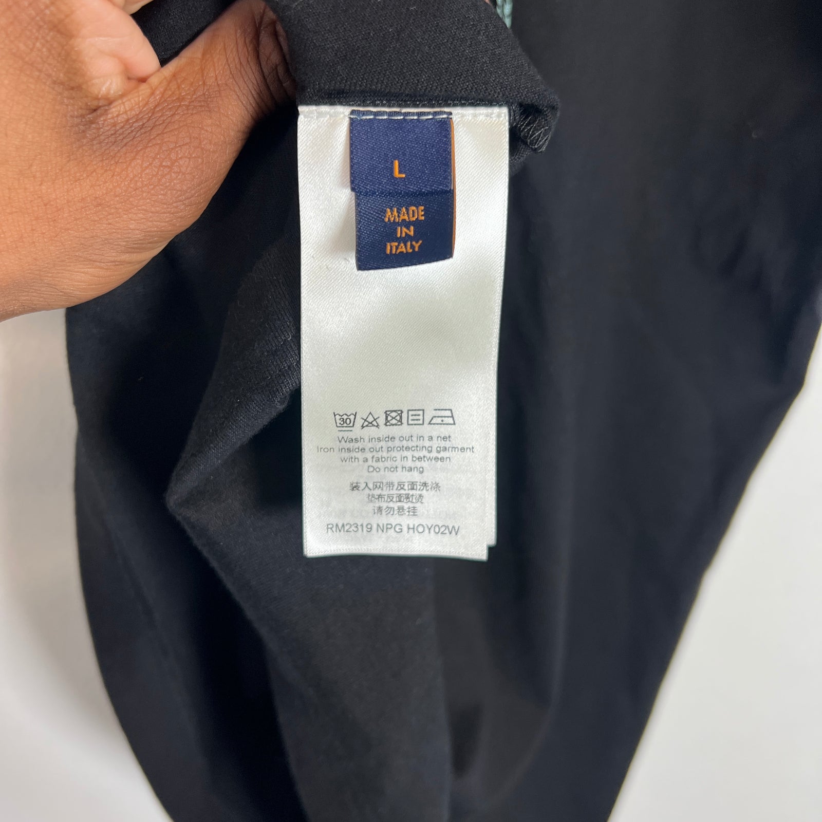 Louis Vuitton Black Frequency Embroidered T-Shirt Size L