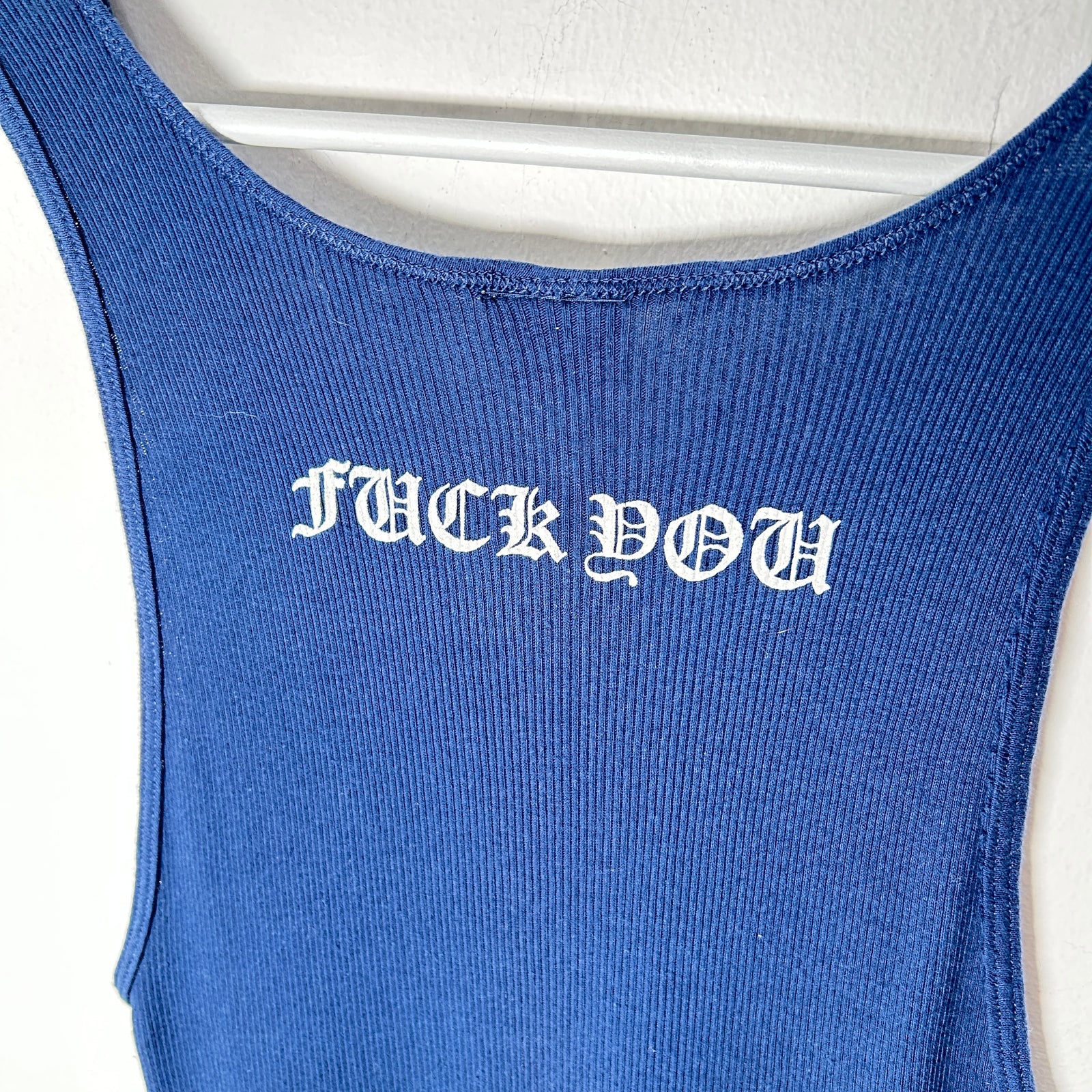 Chrome Hearts Navy T-Bar Tank-Top Size L
