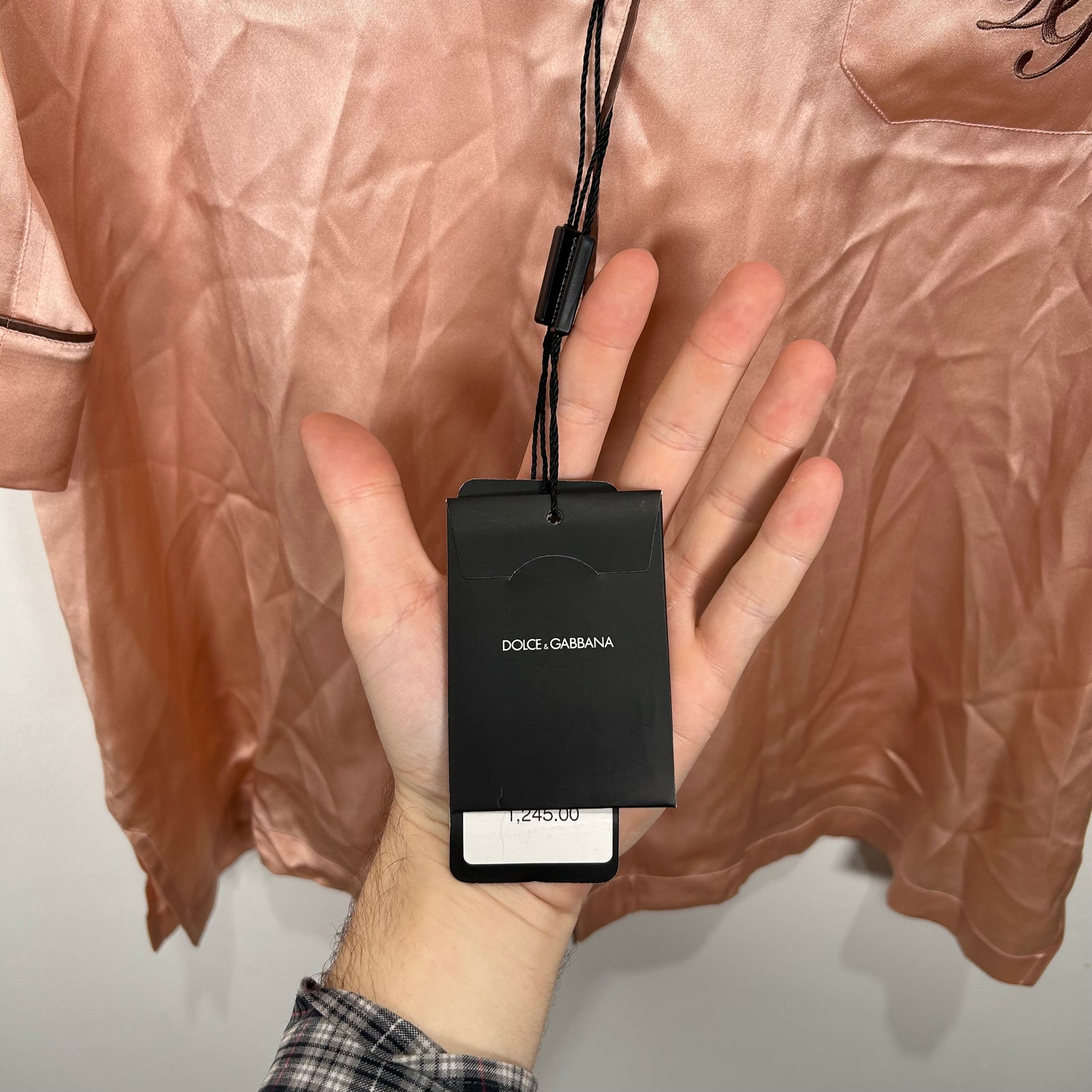 Dolce Gabbanna 'DG' Embrodiery Silk Night Shirt