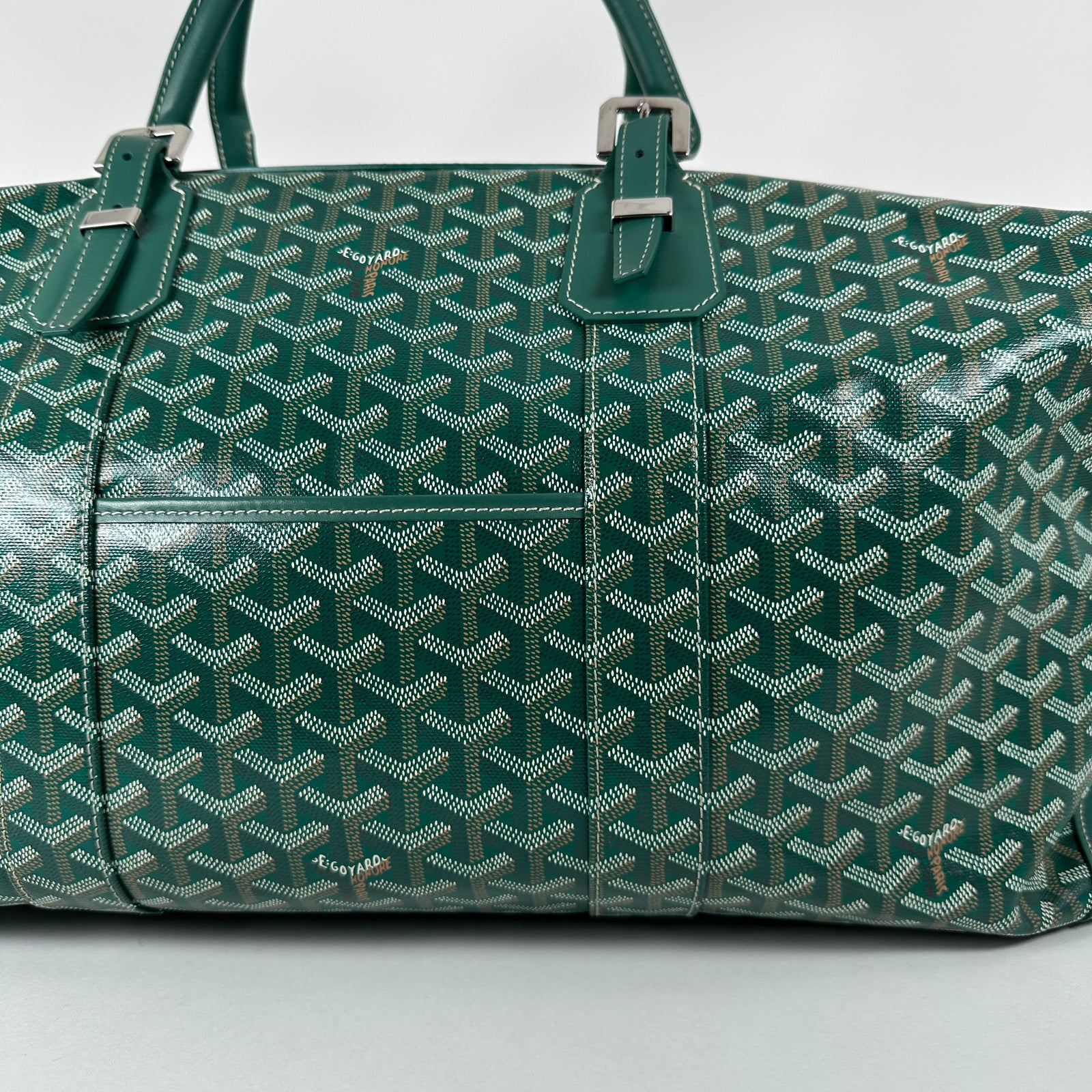 Goyard Goyardine Green Boeing 55 Travel Duffle Bag