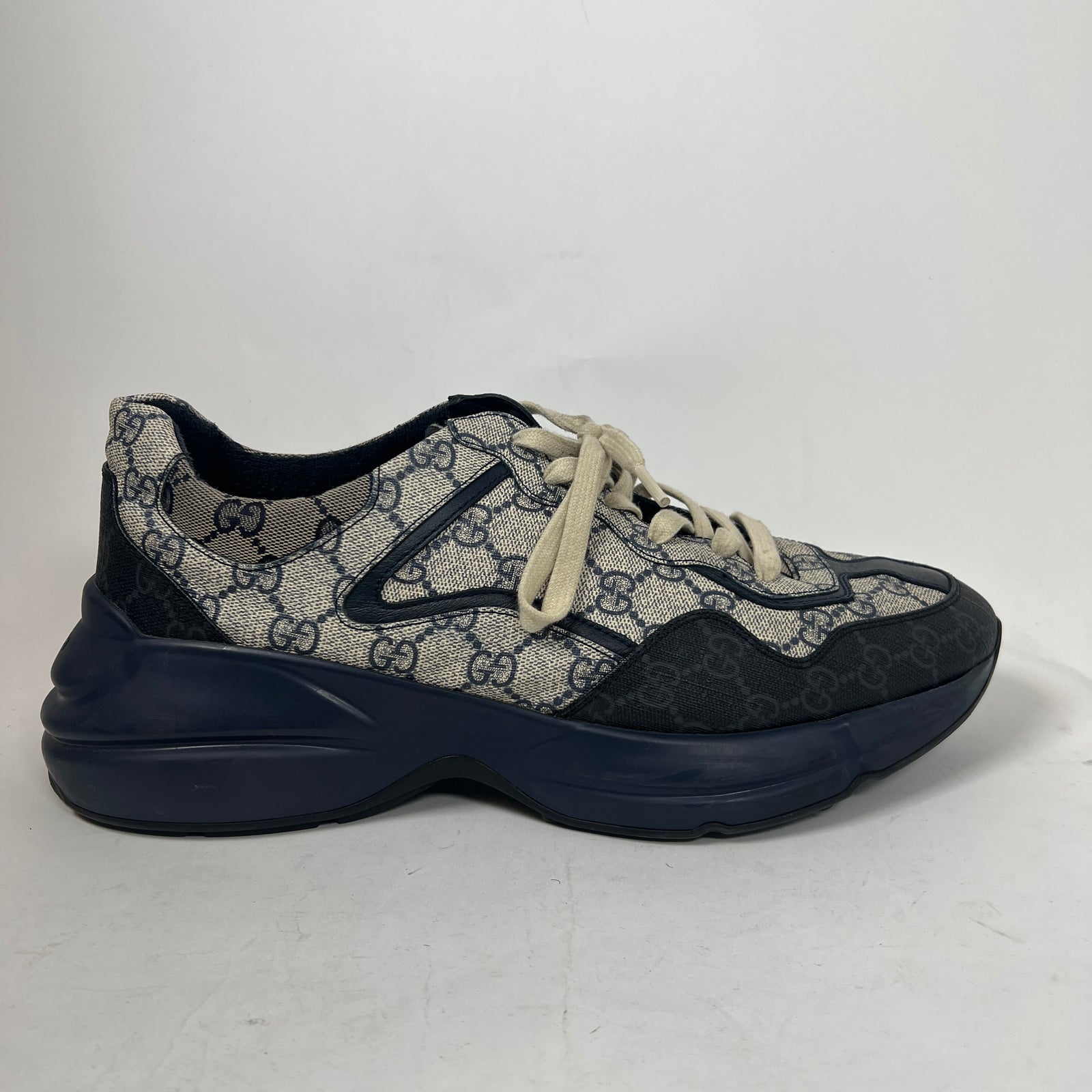 Gucci Navy GG Rhyton Sneaker Size GG 11