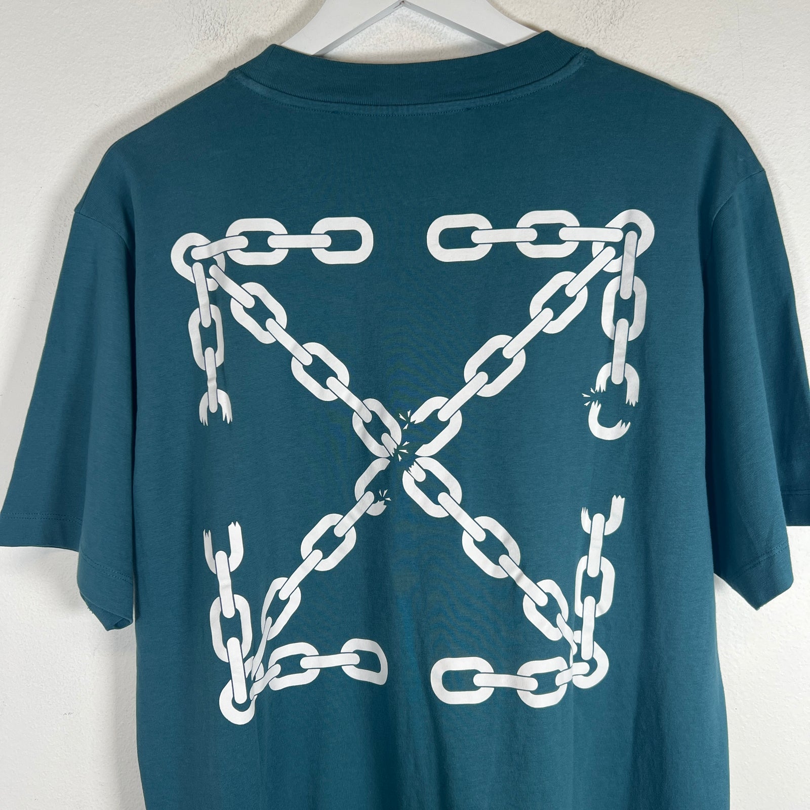 Off-White Teal Chain Arrows T-Shirt Size S