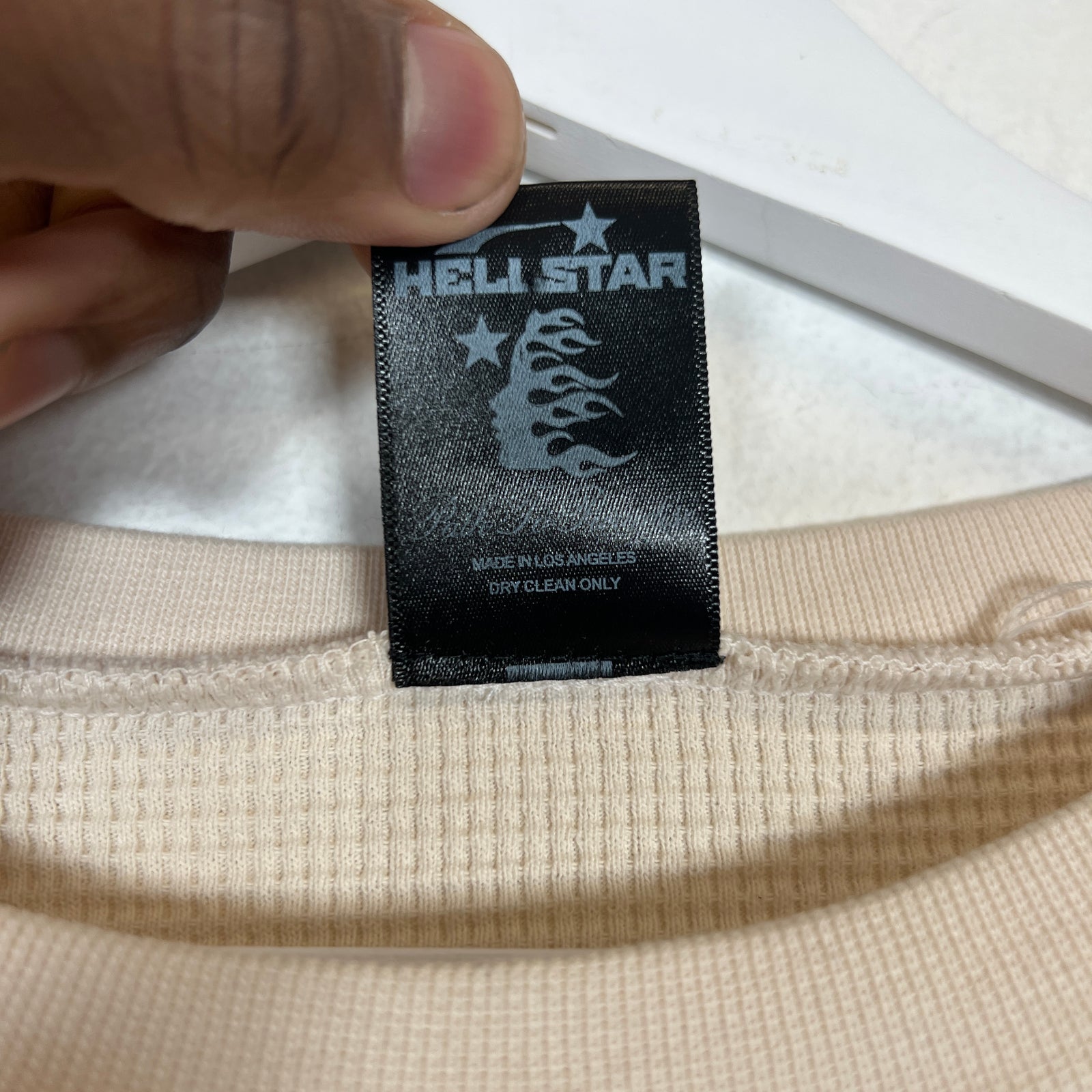 Hellstar Cream Victory Lap Thermal Longsleeve Size M