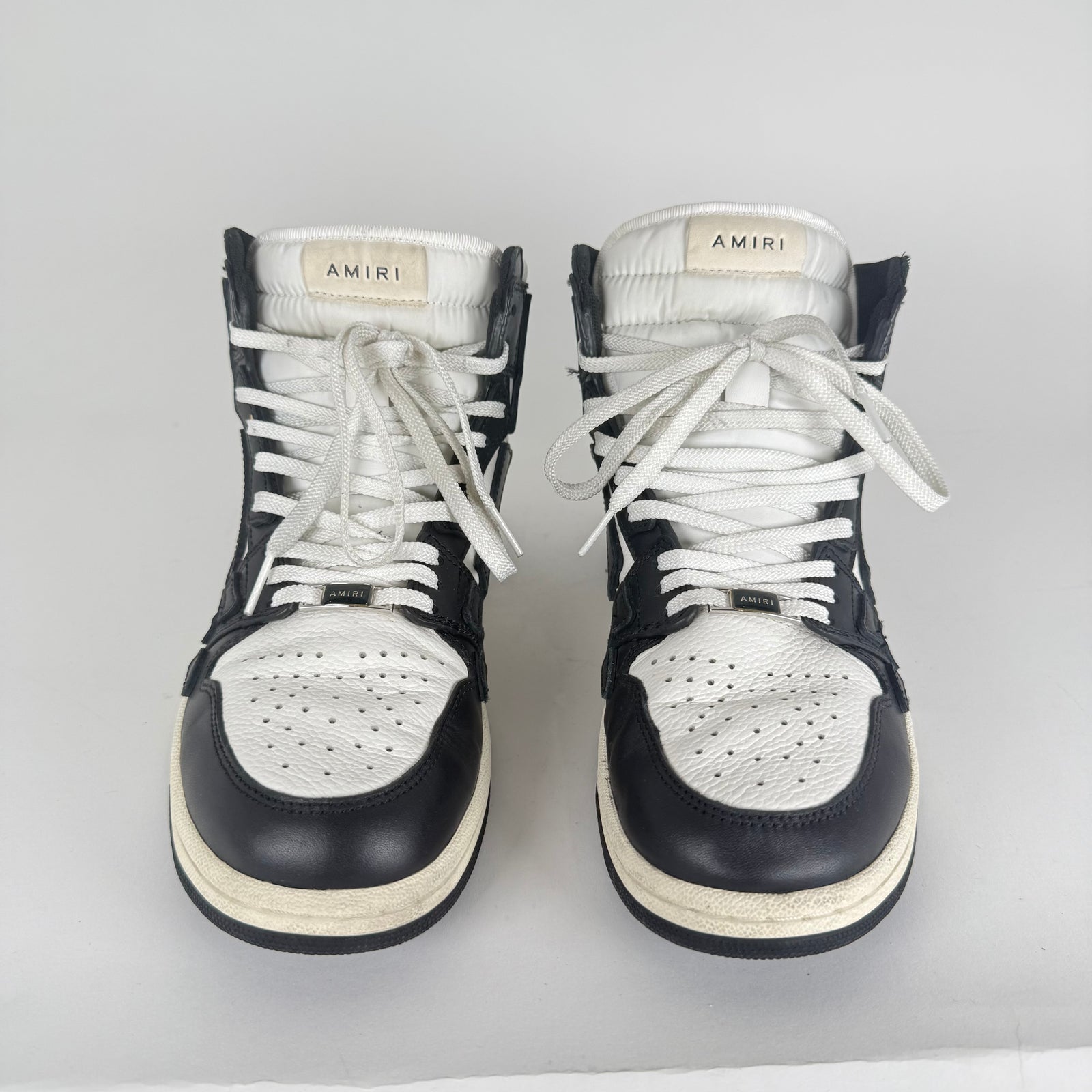 Amiri Black/White Skeleton High-Top Sneakers Size 8