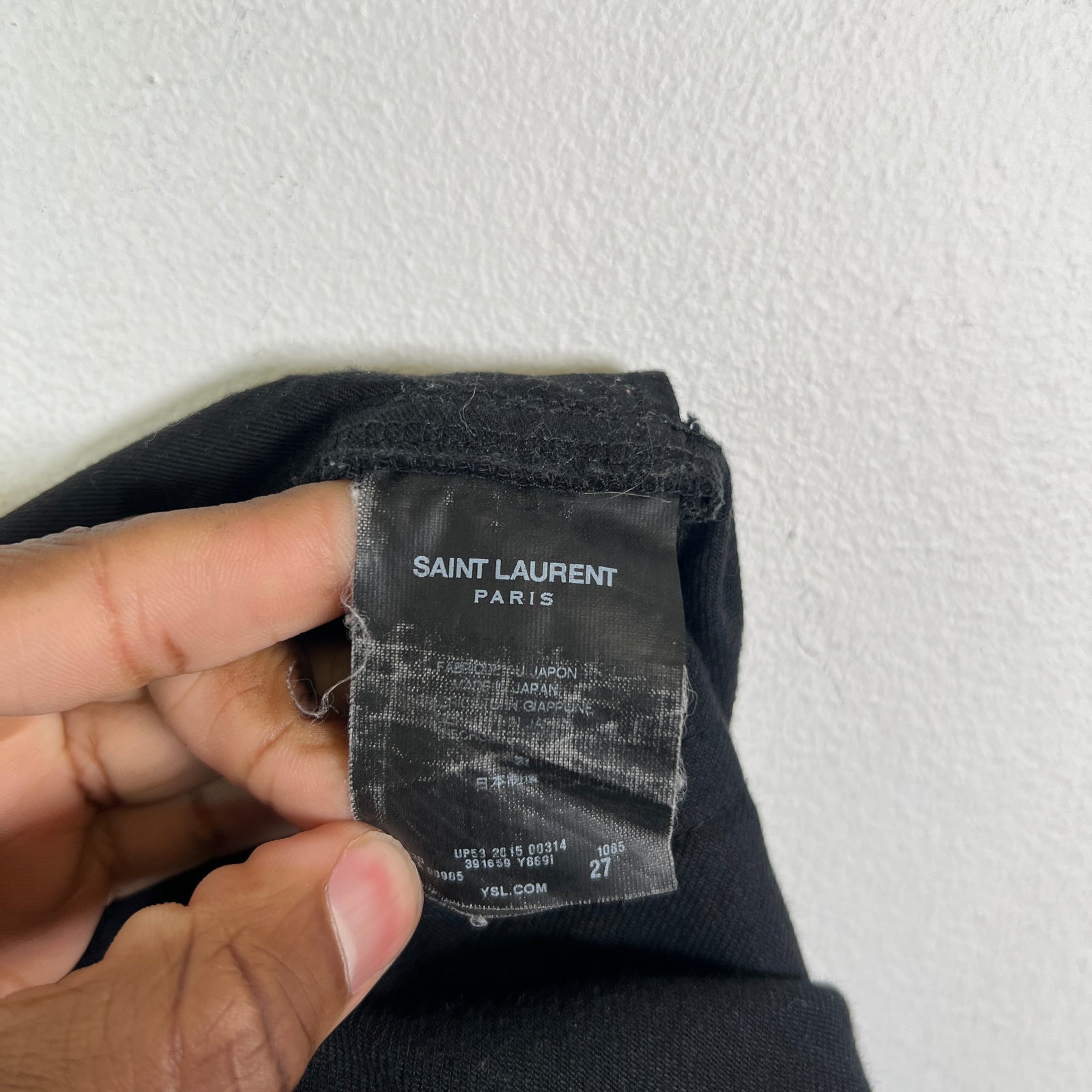 Saint Laurent Black D02 Crash Denim Size 27