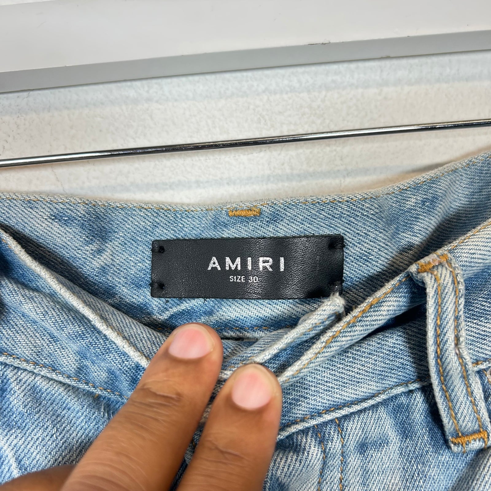 Amiri Lightwash Travel Patch Jeans Size 30