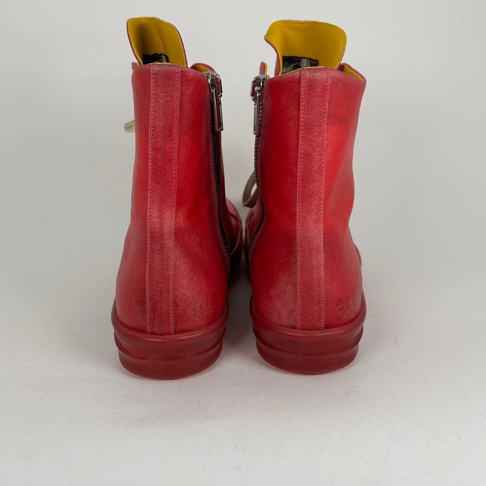 Rick Owens Pink 'Flesh' Ramone High-Top Size 14