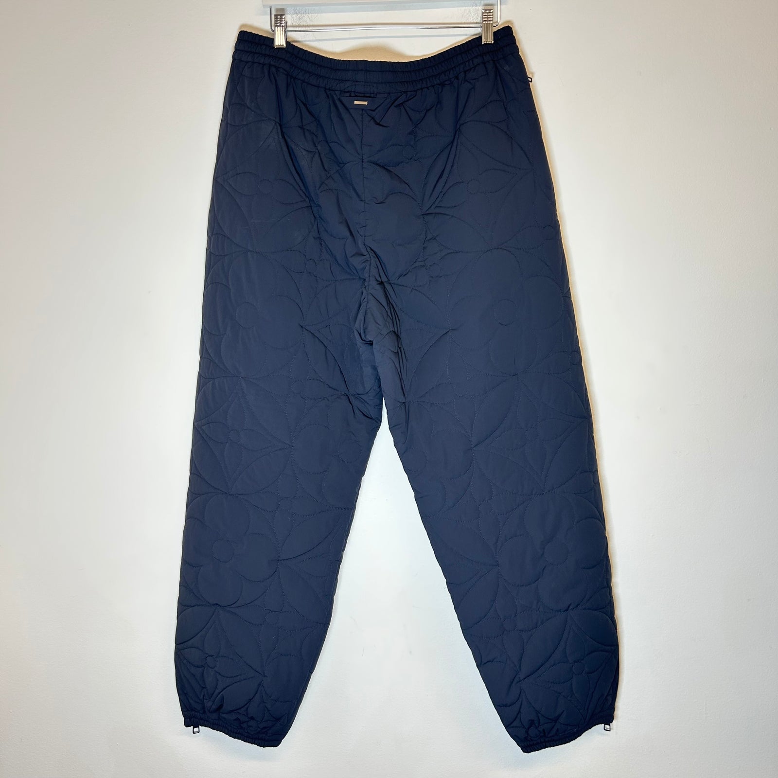 Louis Vuitton Navy Flower Monogram Quilted Trackpants Size 46