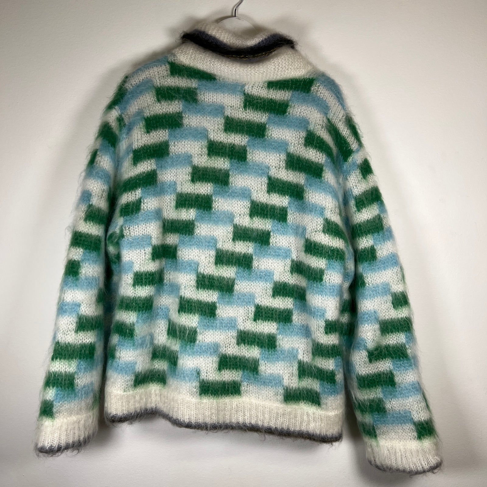 Marni Fuzzy Wuzzy Green/White Zip Up Size 48