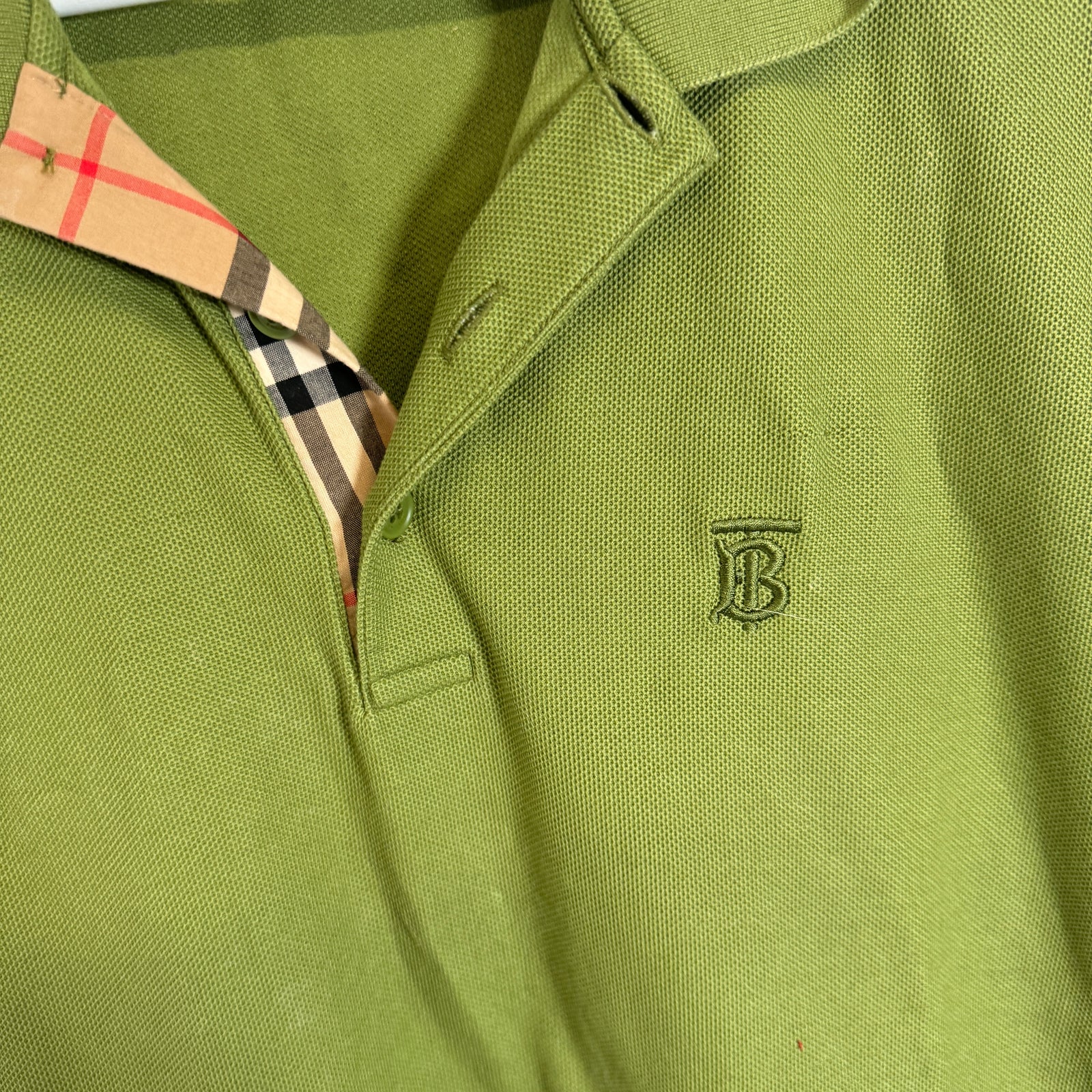 Burberry Olive Green Polo Shirt Size XL
