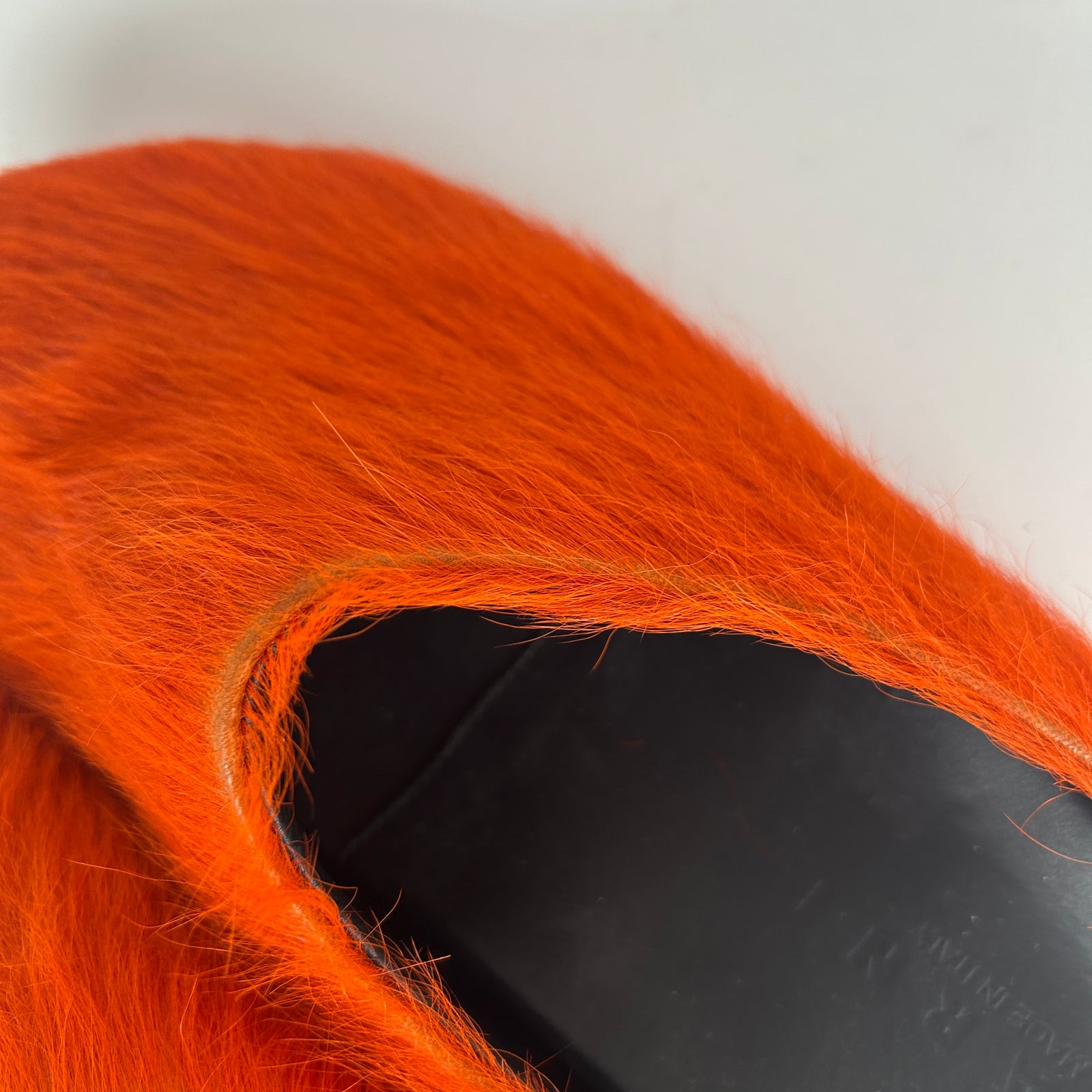 Marni Orange Fuzzy Slip On Slides Size 9