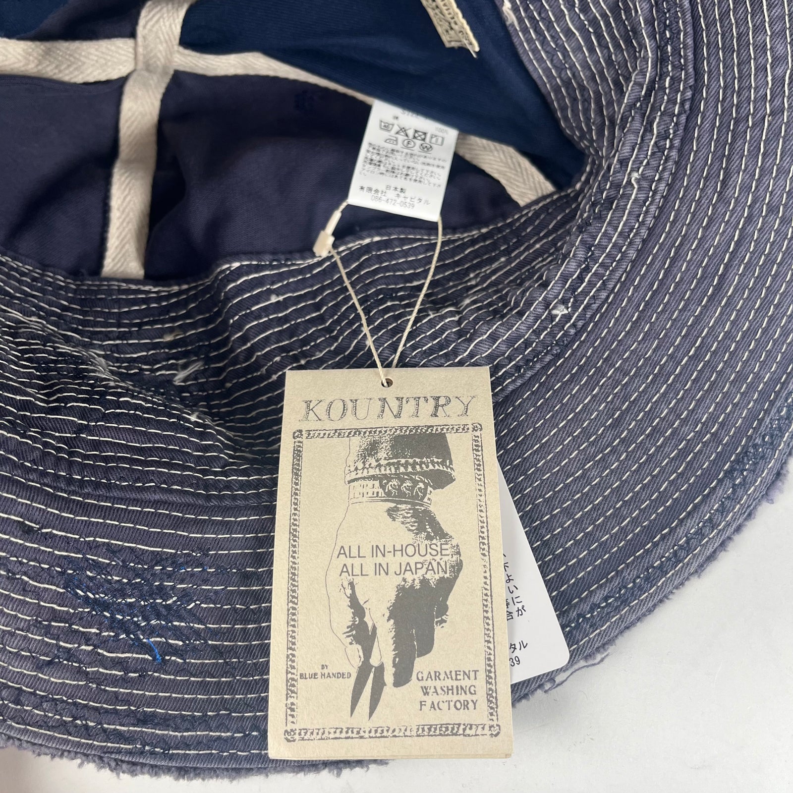 Kapital Dark Boro Jean Bucket Hat