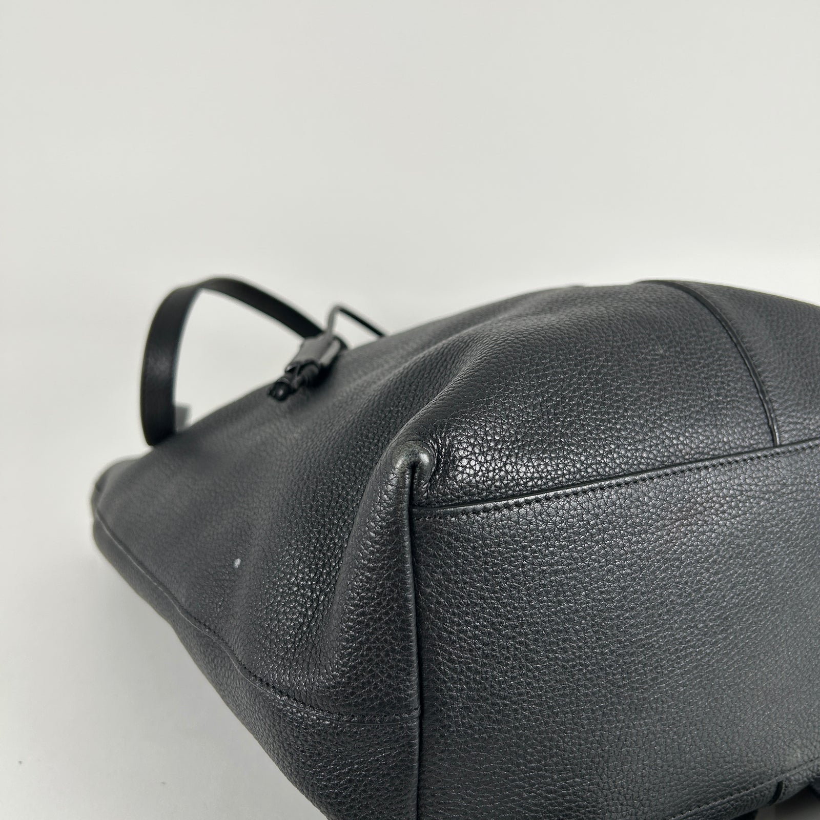 The Row Black Leather Bucket 10 Backpack