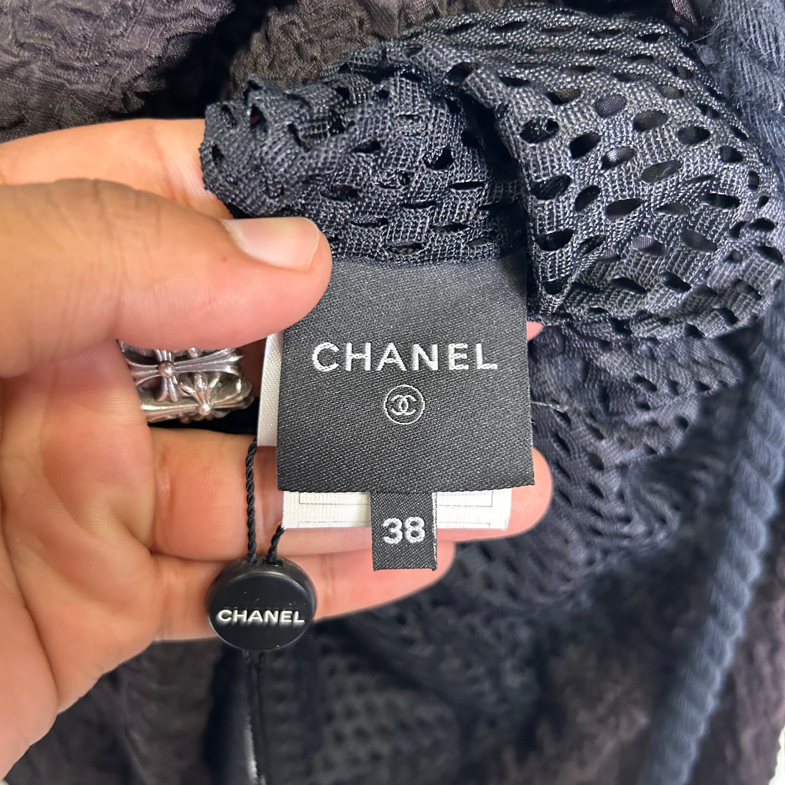 Chanel Brown Silk Textured Jacket Size 38