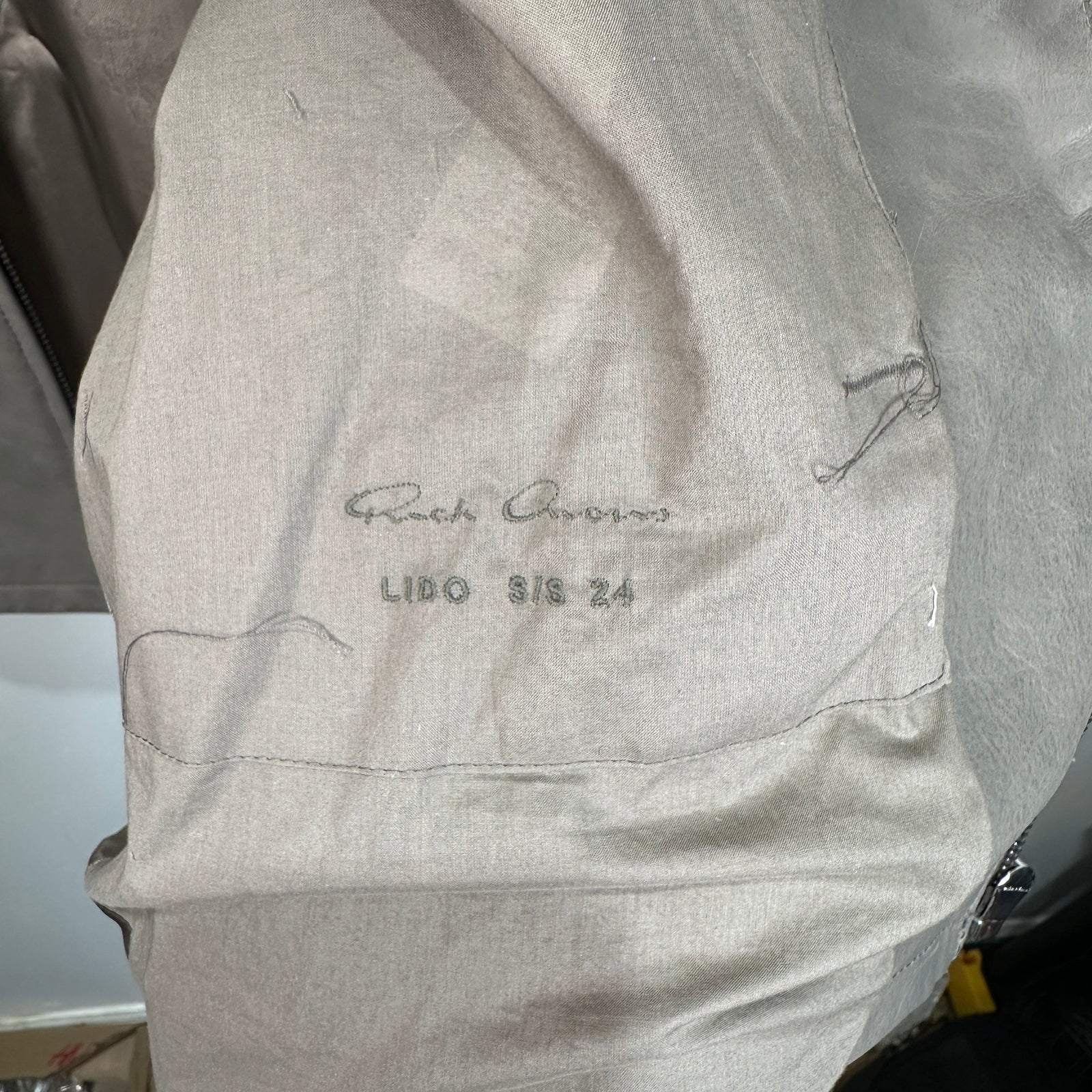 Rick Owens SS24 Lido Dust Leather Jacket Size 50