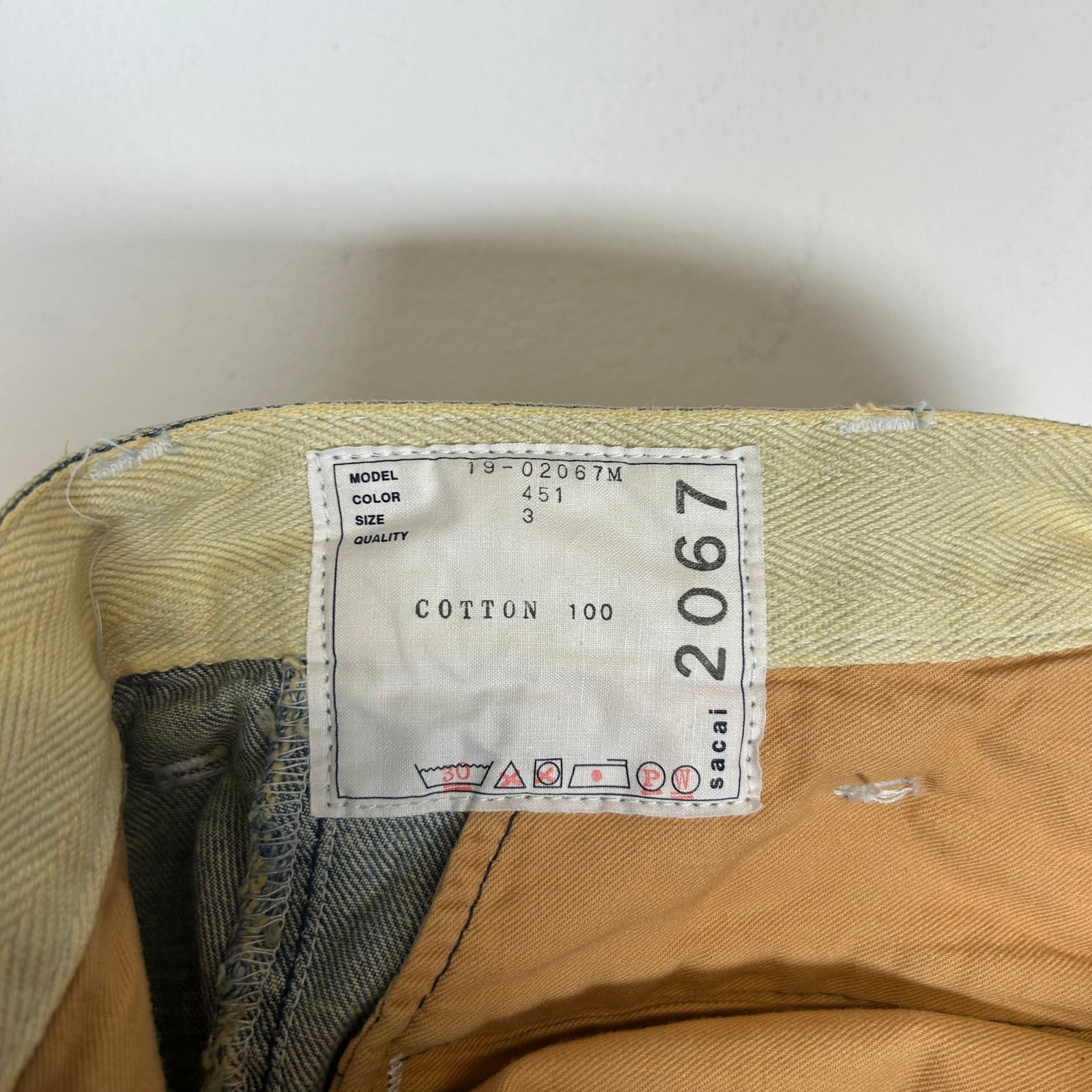 Sacai Lightwash Zipper Denim Jeans 32