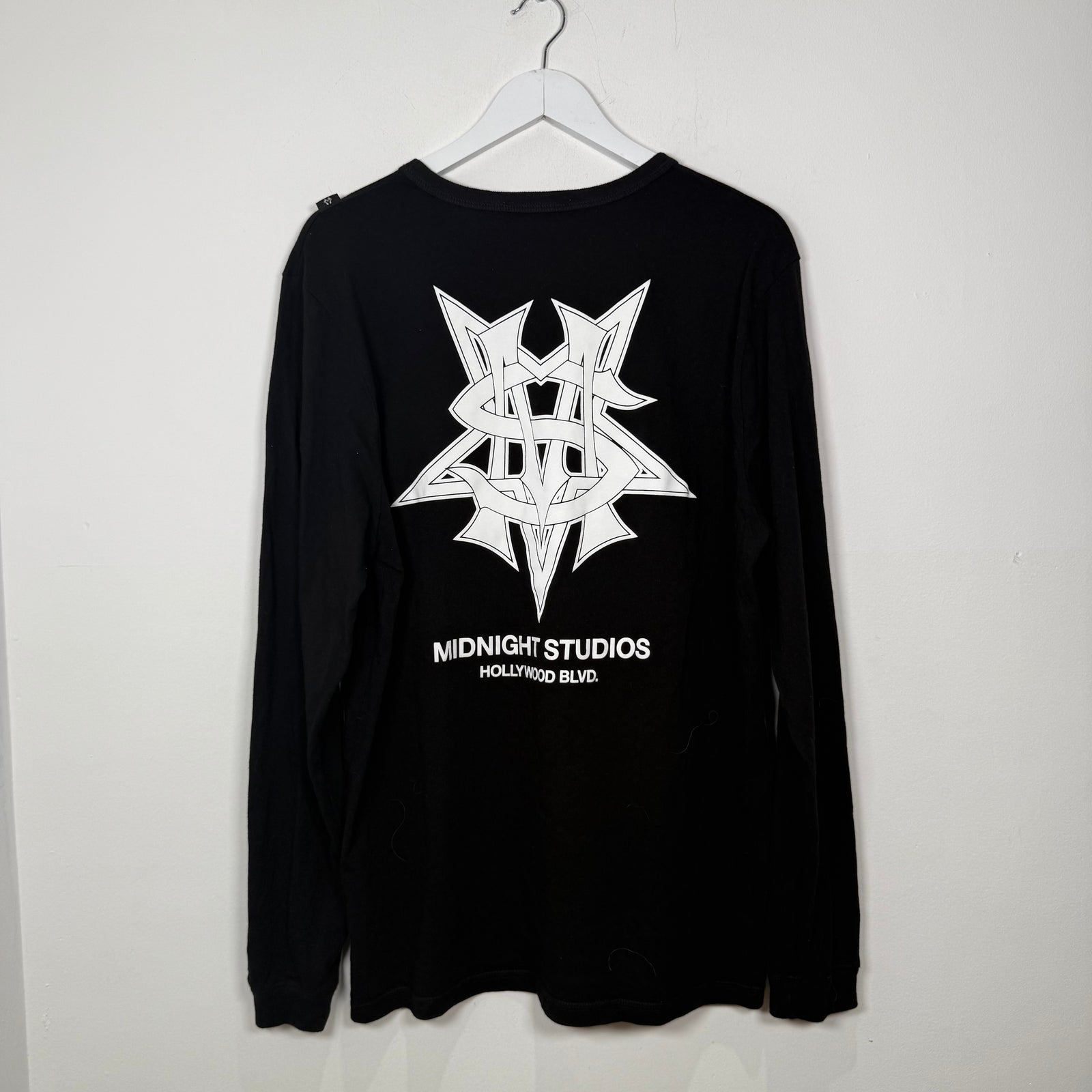 Midnight Studios Logo Graphic Black Long Sleeve Size XL