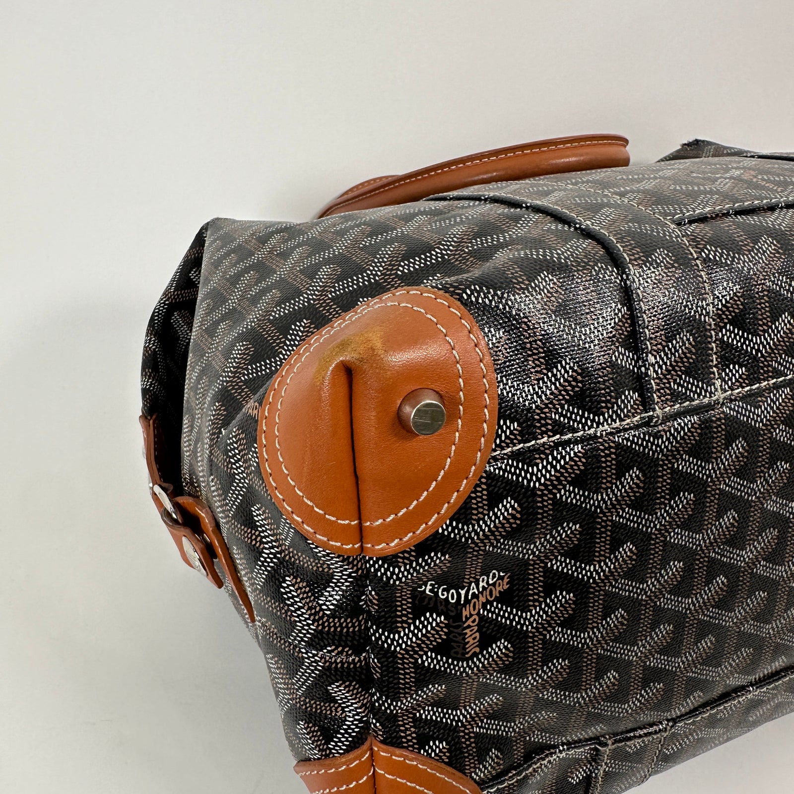 Goyard Black & Tan Goyardine Boeing 30
