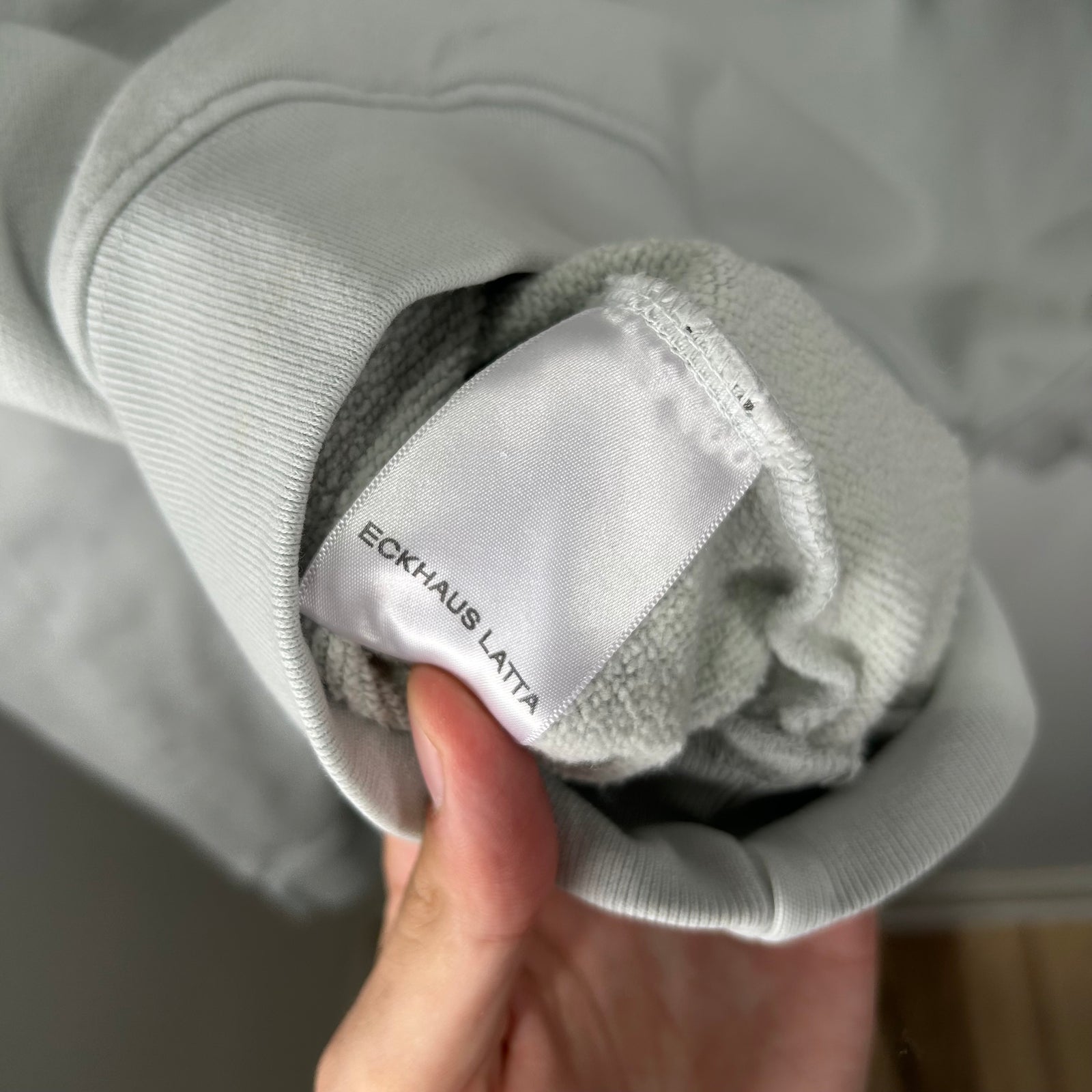 Eckhaus Latta Baby Blue Logo Hoodie Size S