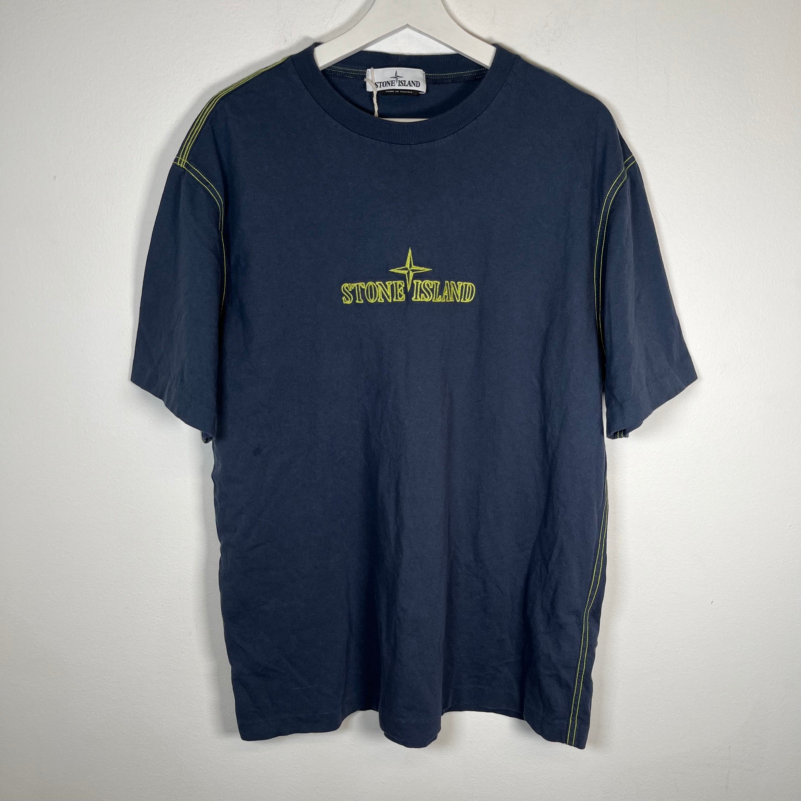 Stone Island Navy Embroidered Logo Tee Size XL